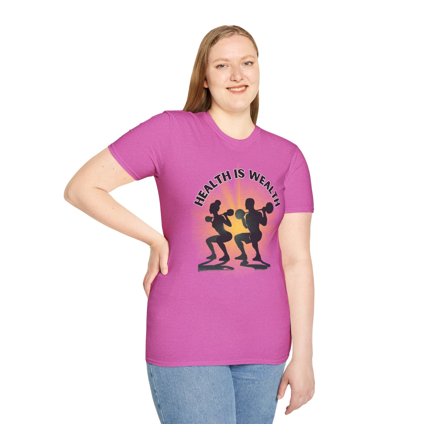 Health is Wealth Unisex T-Shirt | Motivational Workout Tee, Fitness Apparel, Gym Shirt, Gift for Health Enthusiasts