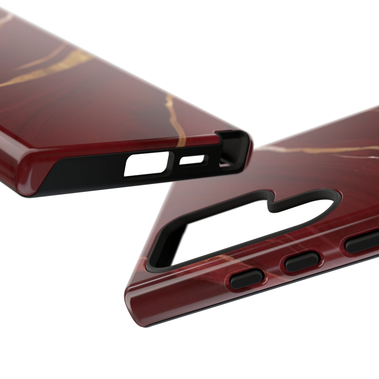 Elegant Red Marble Phone Case - Tough Cases, Stylish Phone Cover, Gift for Her, Luxe Cellphone Protection, Modern Accessories