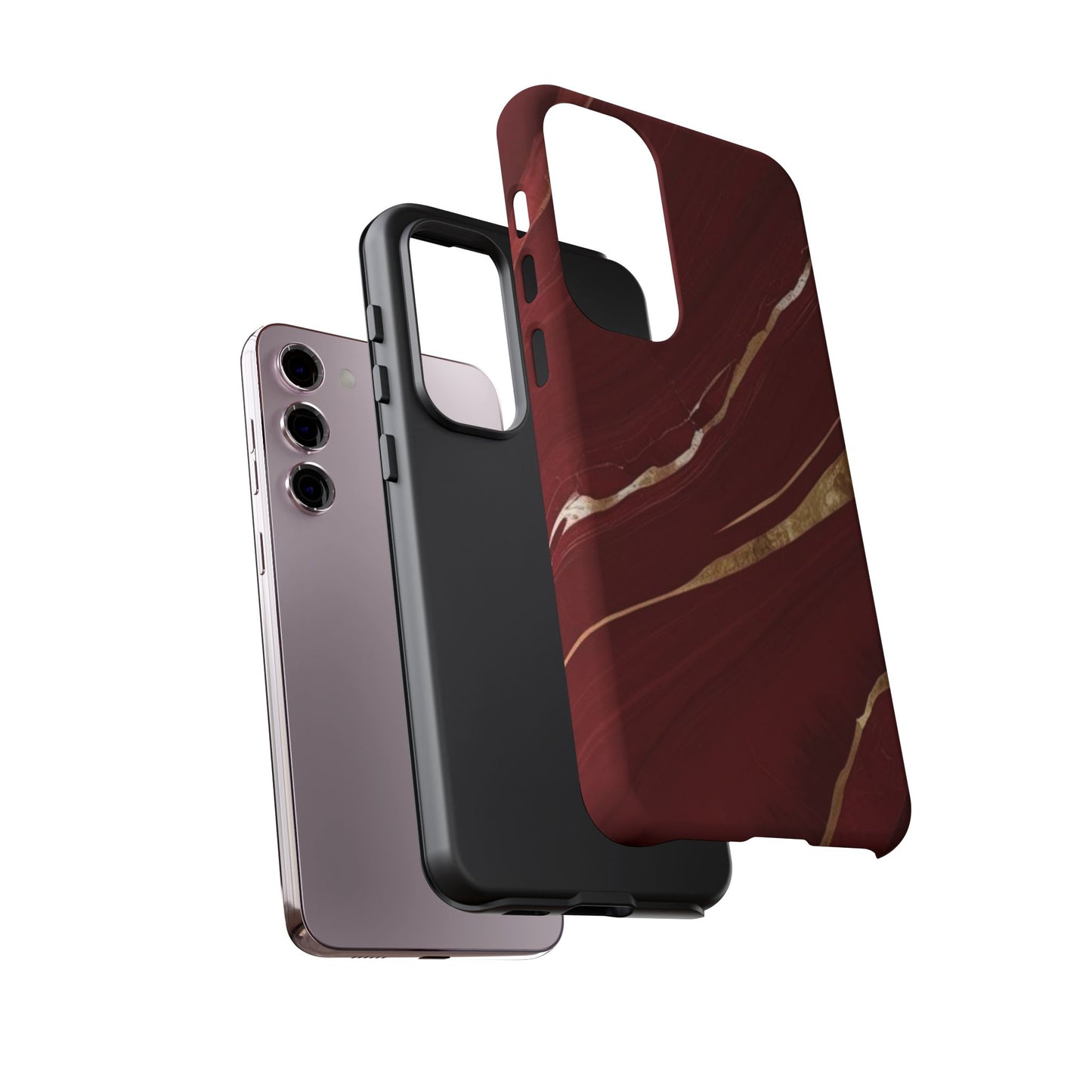 Elegant Red Marble Phone Case - Tough Cases, Stylish Phone Cover, Gift for Her, Luxe Cellphone Protection, Modern Accessories