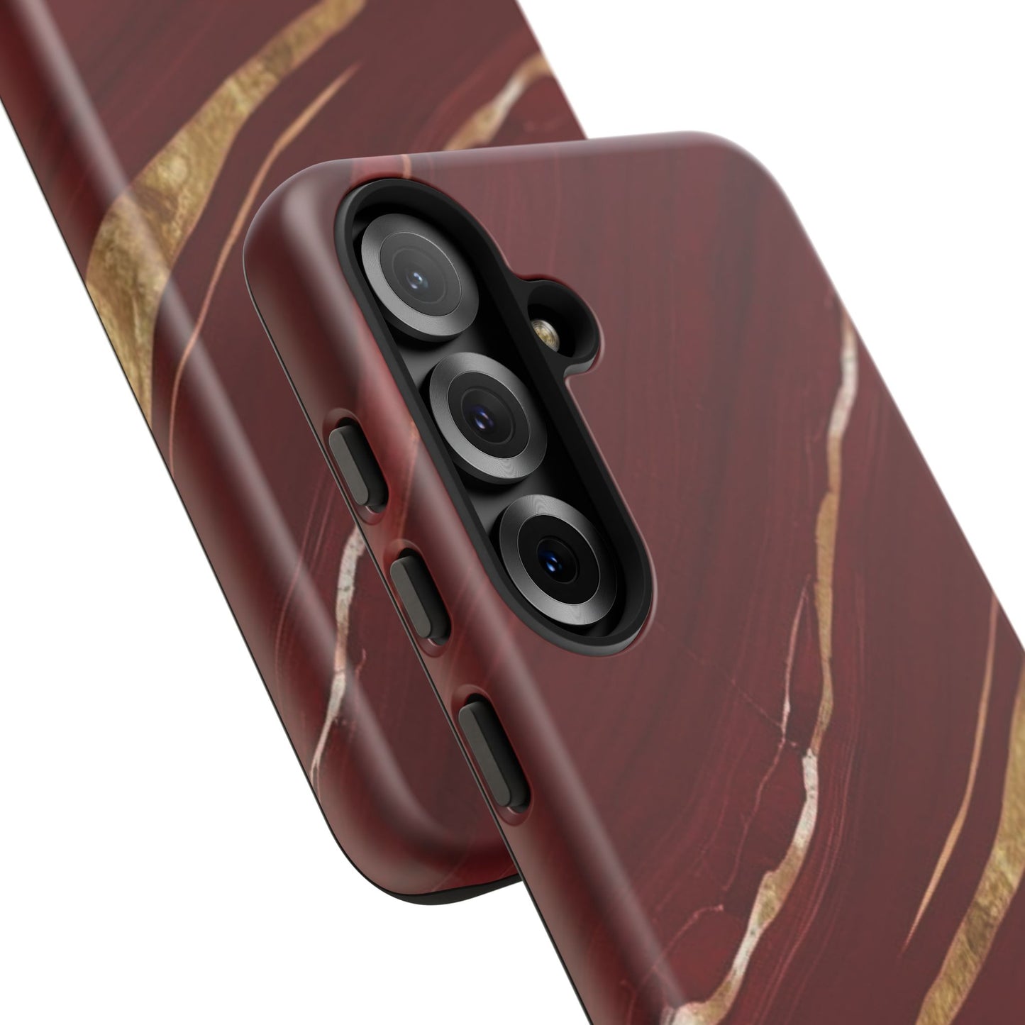 Elegant Red Marble Phone Case - Tough Cases, Stylish Phone Cover, Gift for Her, Luxe Cellphone Protection, Modern Accessories