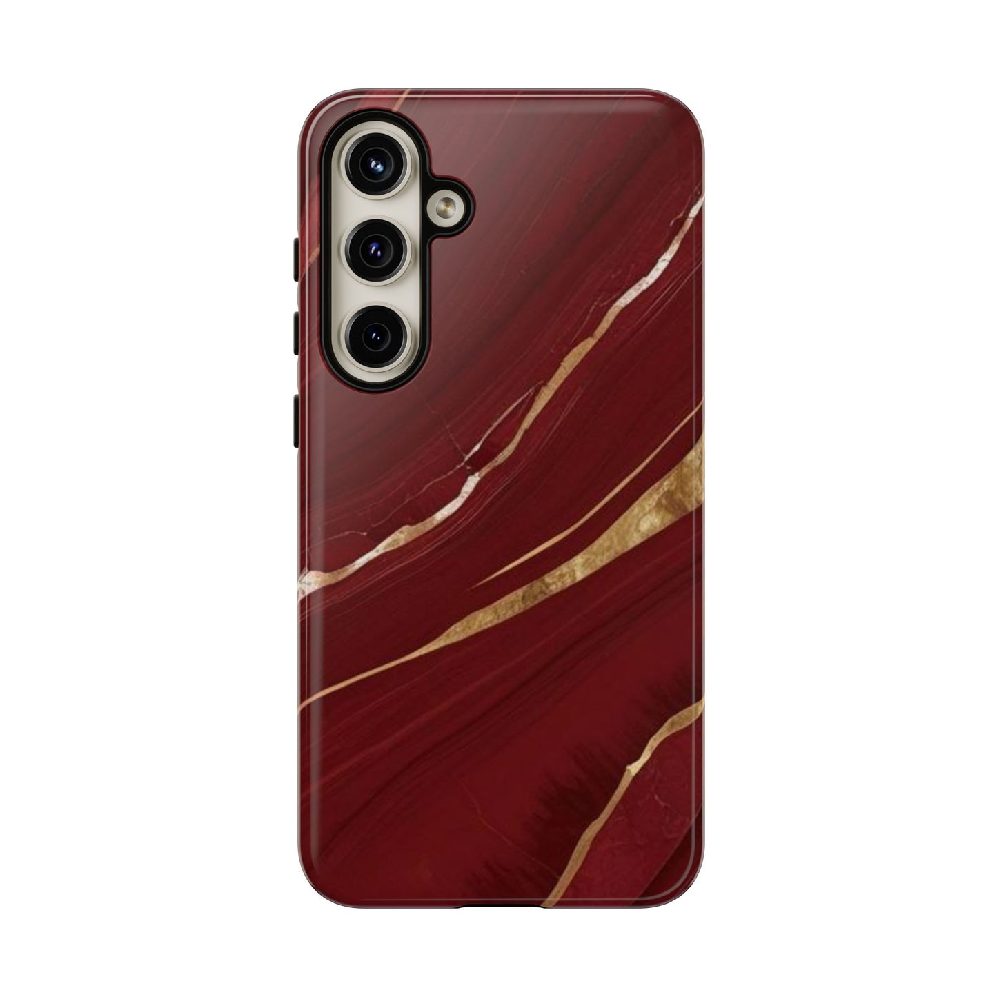 Elegant Red Marble Phone Case - Tough Cases, Stylish Phone Cover, Gift for Her, Luxe Cellphone Protection, Modern Accessories