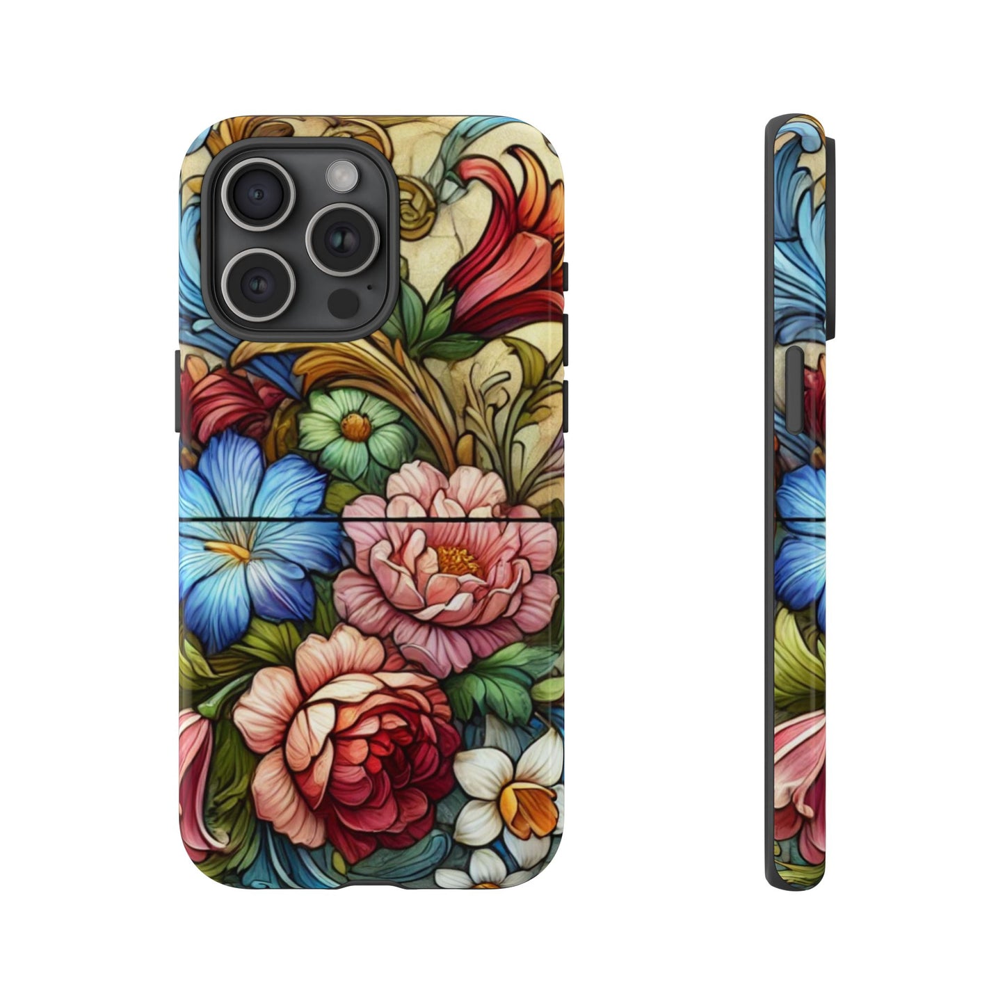 Floral Phone Case, Tough Cases with Colorful Floral Design, Gift for Her, Elegant Phone Cover, Spring Vibes, Unique Design