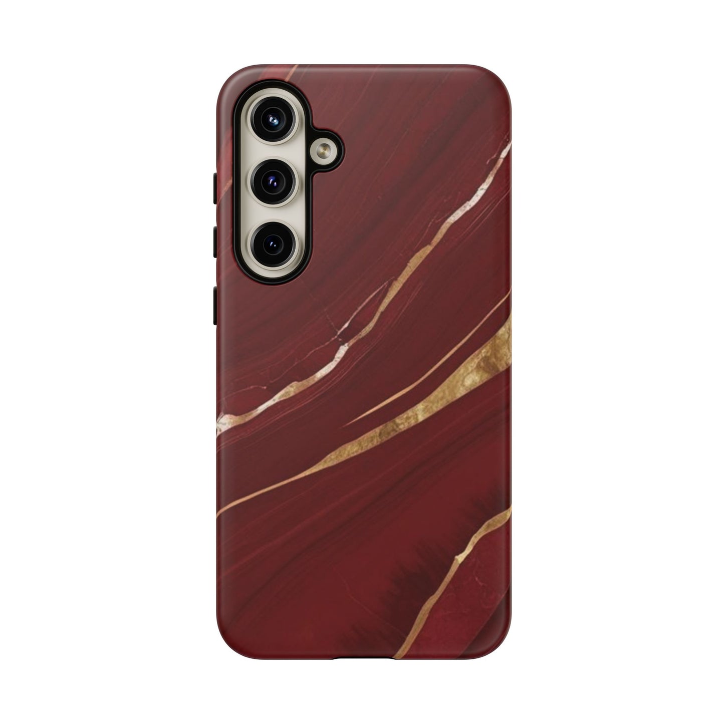 Elegant Red Marble Phone Case - Tough Cases, Stylish Phone Cover, Gift for Her, Luxe Cellphone Protection, Modern Accessories