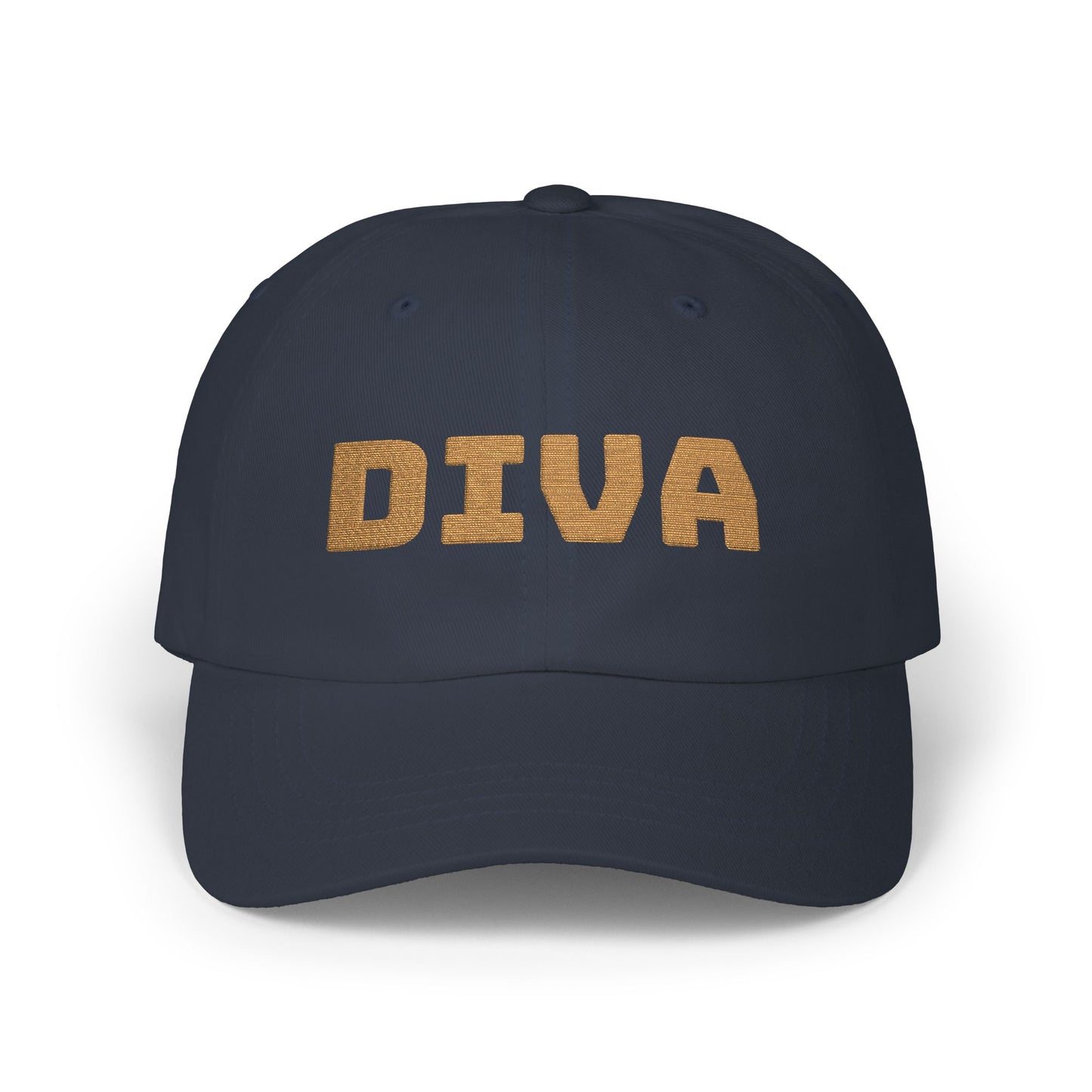 Diva Classic Dad Cap, Trendy White Hat, Casual Wear, Gift for Her, Stylish Sun Hat, Perfect for Summer Days