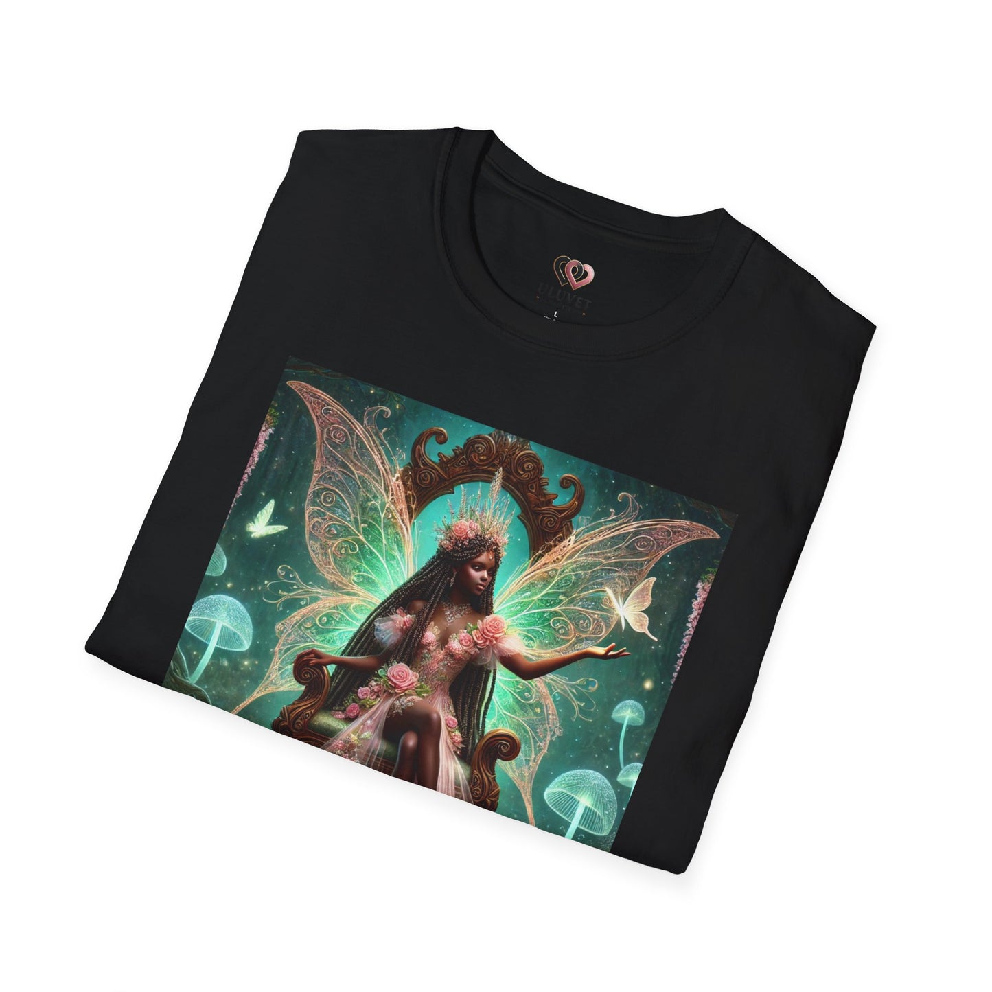 Fairy Garden Unisex Softstyle T-Shirt, Fantasy Tee, Gift for Nature Lovers, Fairy Art T-Shirt, Magical Apparel, Cosplay Top