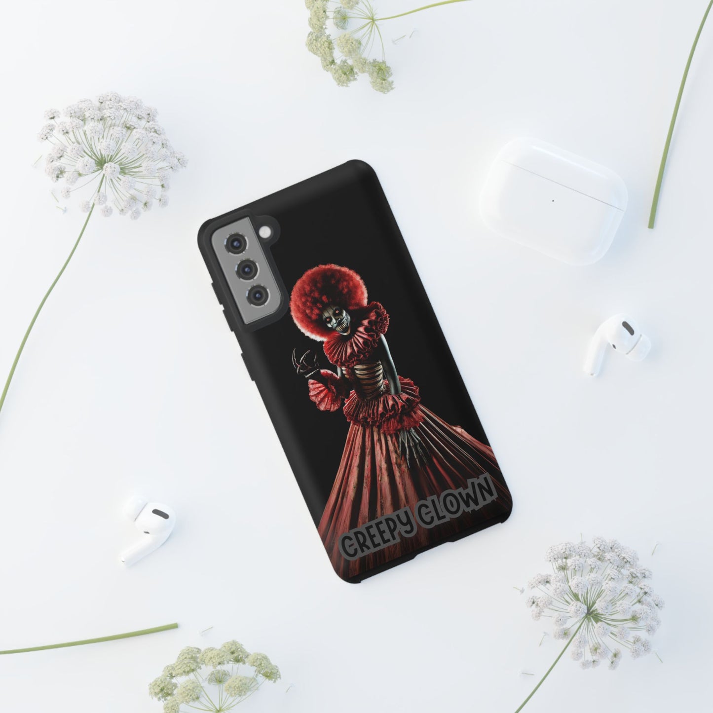 Creepy Clown Phone Case, Unique Phone Cover, Halloween Decor, Funny Gift for Clown Lovers, Scary Accessories