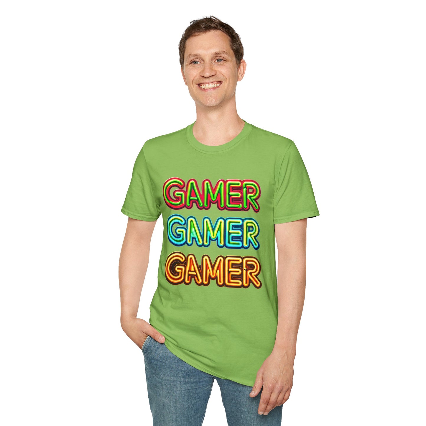 Retro Gamer Unisex Softstyle T-Shirt - Perfect for Gamers, Gaming Events, Birthdays, or Casual Wear, Gamer Tee, Gift for Gamers, Video Game