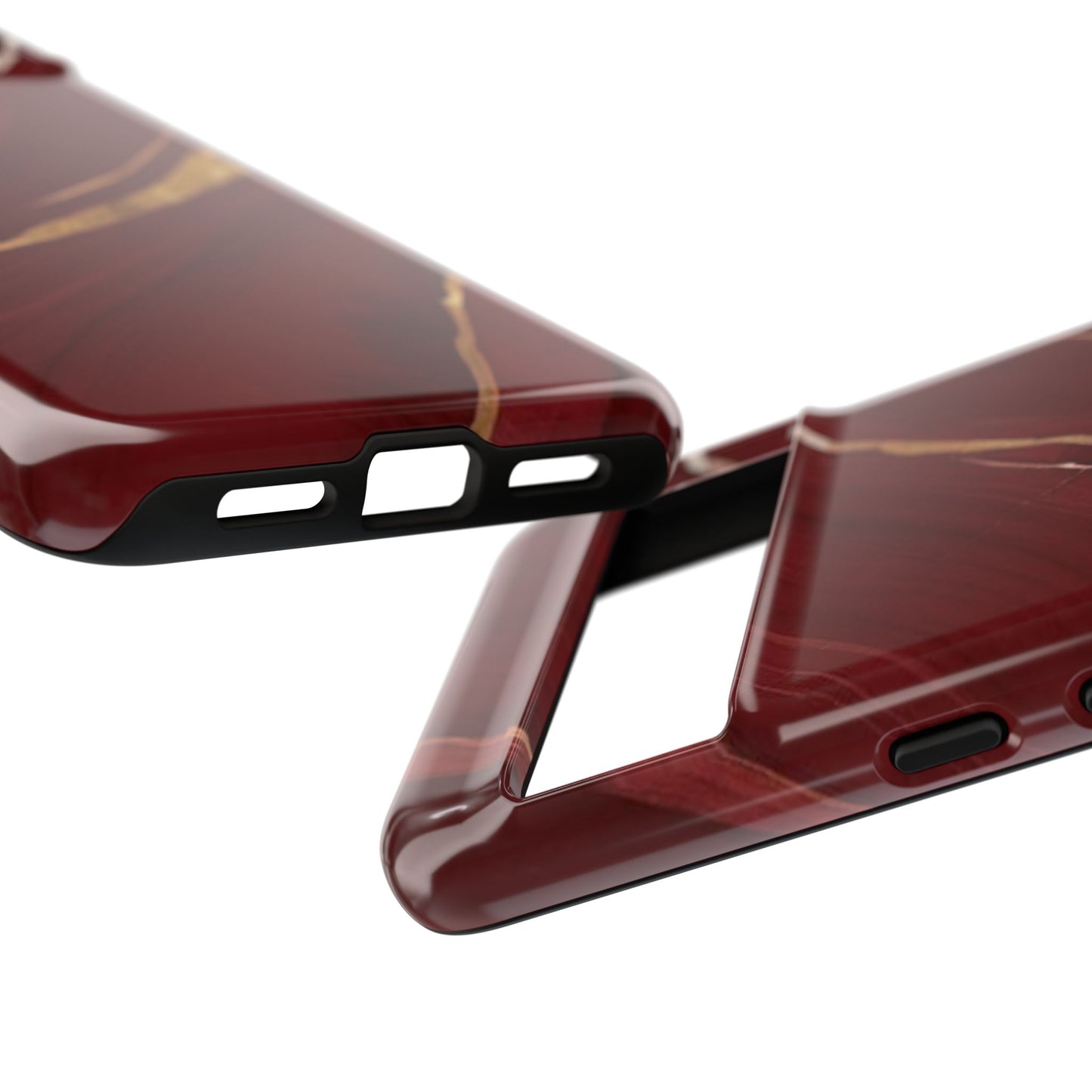 Elegant Red Marble Phone Case - Tough Cases, Stylish Phone Cover, Gift for Her, Luxe Cellphone Protection, Modern Accessories