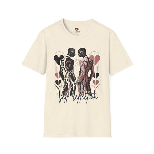 Self-Reflection Unisex Softstyle T-Shirt, Artistic Graphic Tee, Gift for Artists, Casual Everyday Wear, Love Yourself Shirt