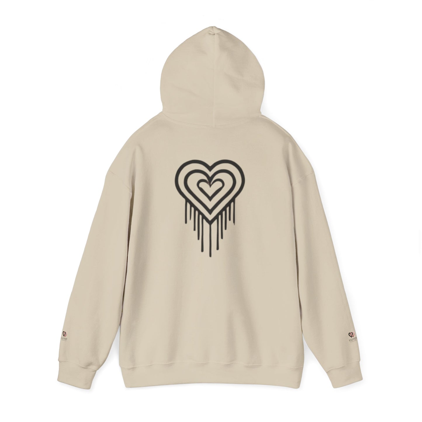 Heart Drip Unisex Hoodie, Cozy Sweatshirt, Trendy Gift for Her, Valentine's Day Apparel, Casual Style Hoodie