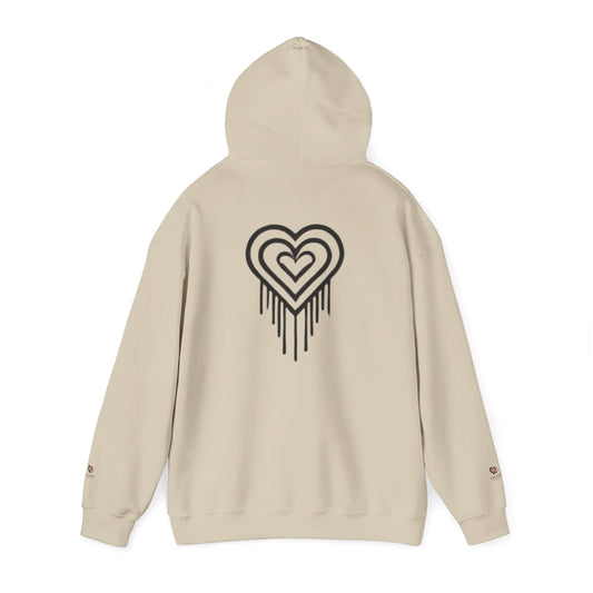 Heart Drip Unisex Hoodie, Cozy Sweatshirt, Trendy Gift for Her, Valentine's Day Apparel, Casual Style Hoodie