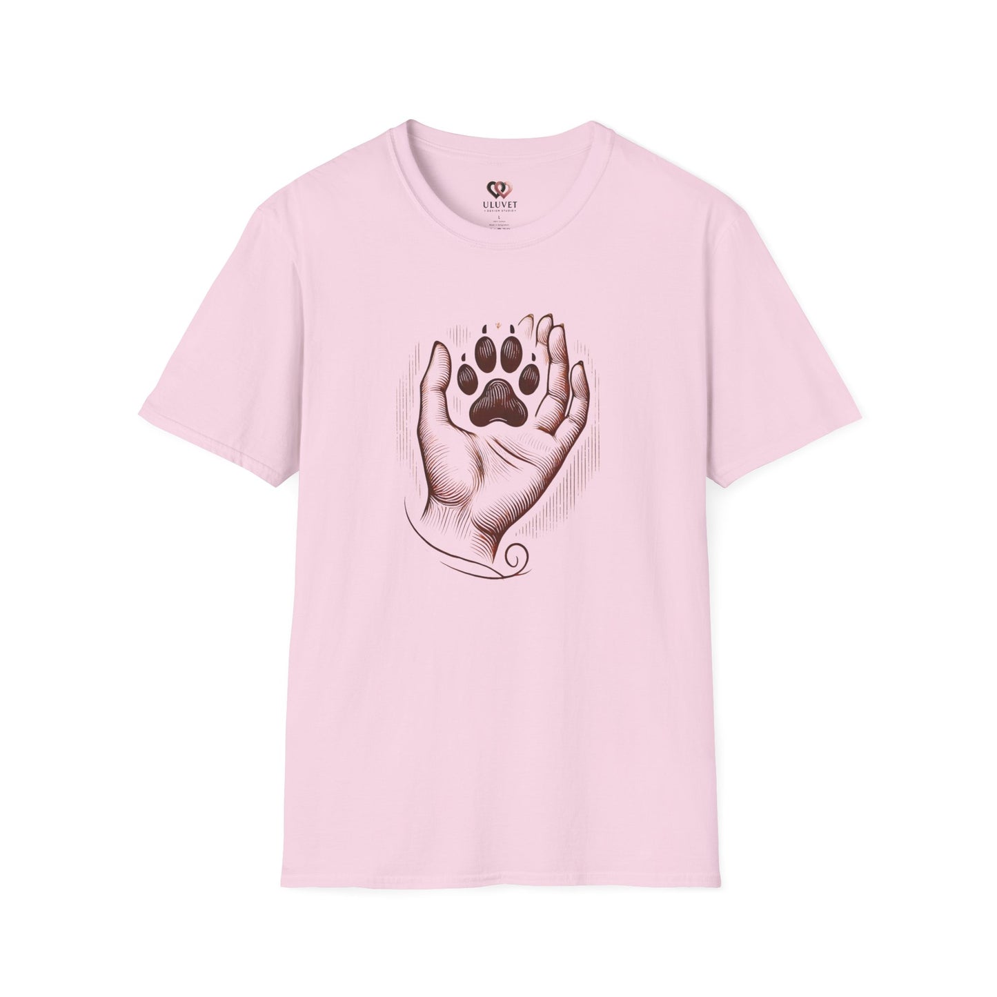 Paw Print Hand Unisex T-Shirt, Pet Lover Gift, Animal Rescue Shirt, Dog Mom Dad Apparel, Birthday, Adoption Day, Casual Wear