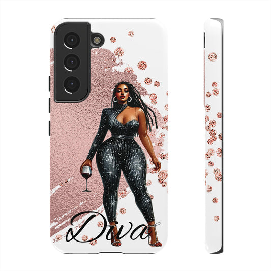 Glamorous Diva Cell Phone Case, Stylish Female Beauty Cover, Tough Cases for Women, Fabulous Girl Boss Accessories, Fashionable Lady Phone
