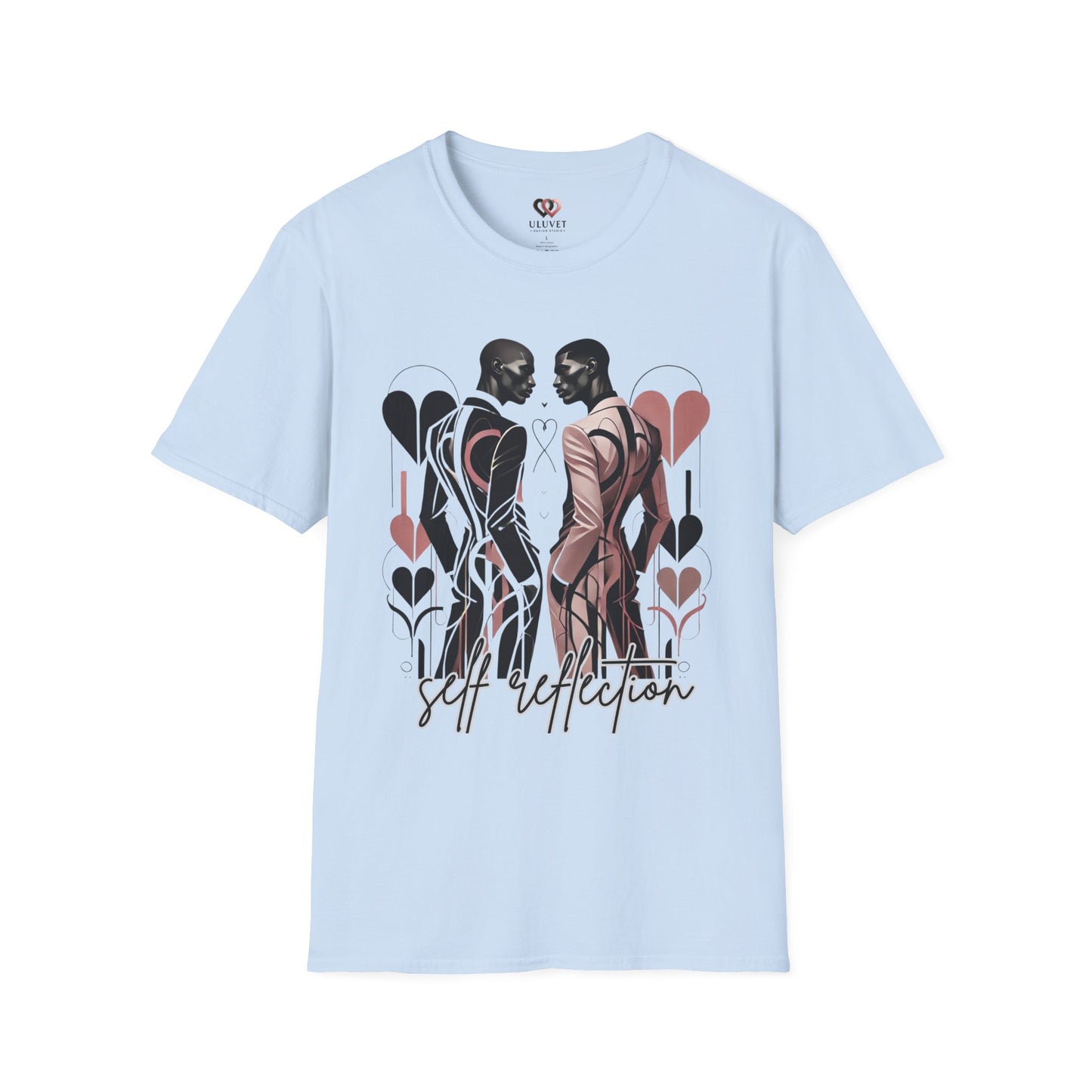 Self-Reflection Unisex Softstyle T-Shirt, Artistic Graphic Tee, Gift for Artists, Casual Everyday Wear, Love Yourself Shirt