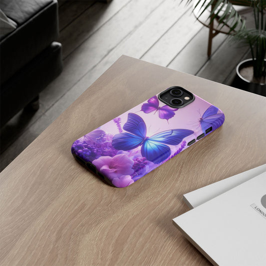 Colorful Butterfly Phone Case, Floral Phone Cover, Tough Cases, Gift for Nature Lovers, Spring Vibe, Elegant Design