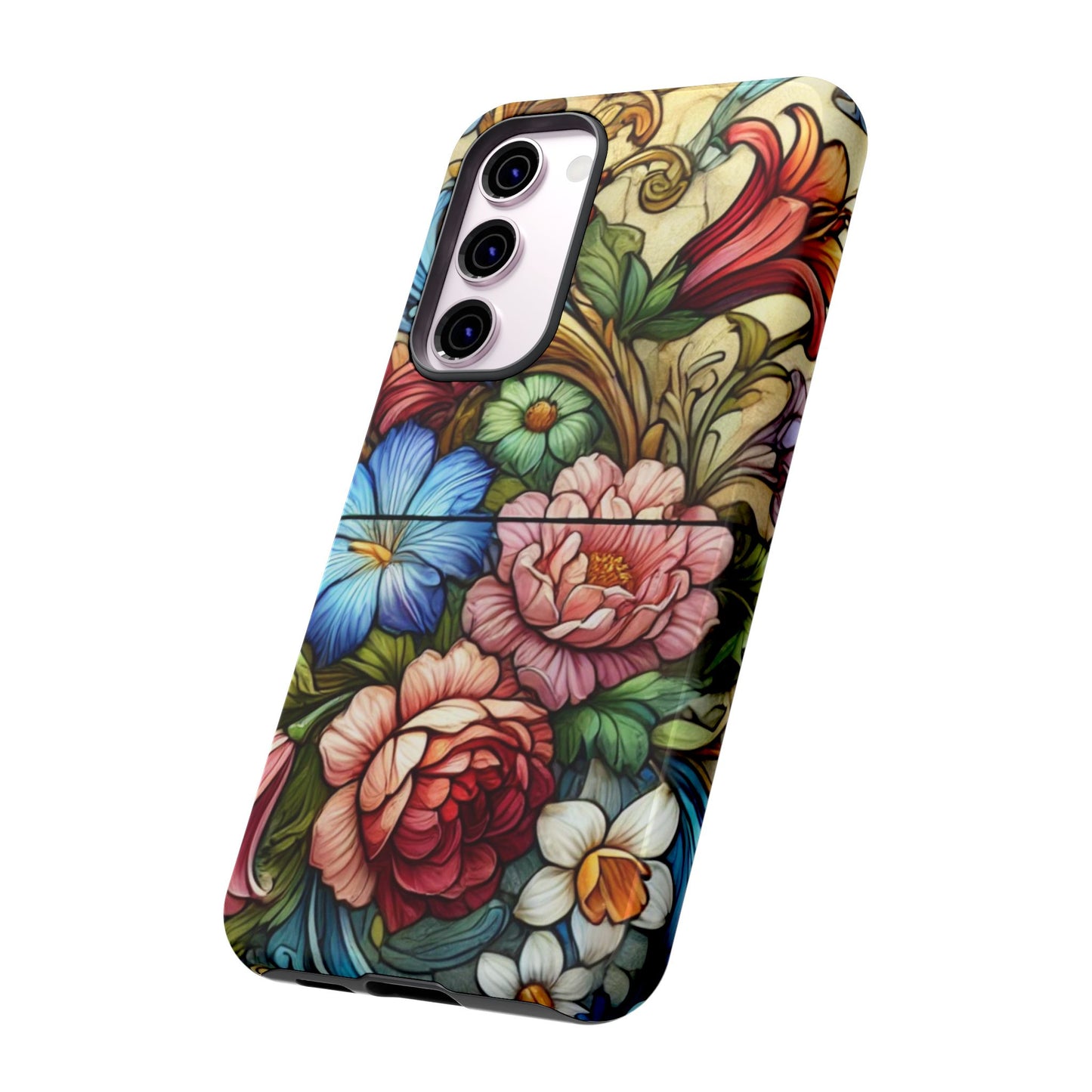 Floral Phone Case, Tough Cases with Colorful Floral Design, Gift for Her, Elegant Phone Cover, Spring Vibes, Unique Design