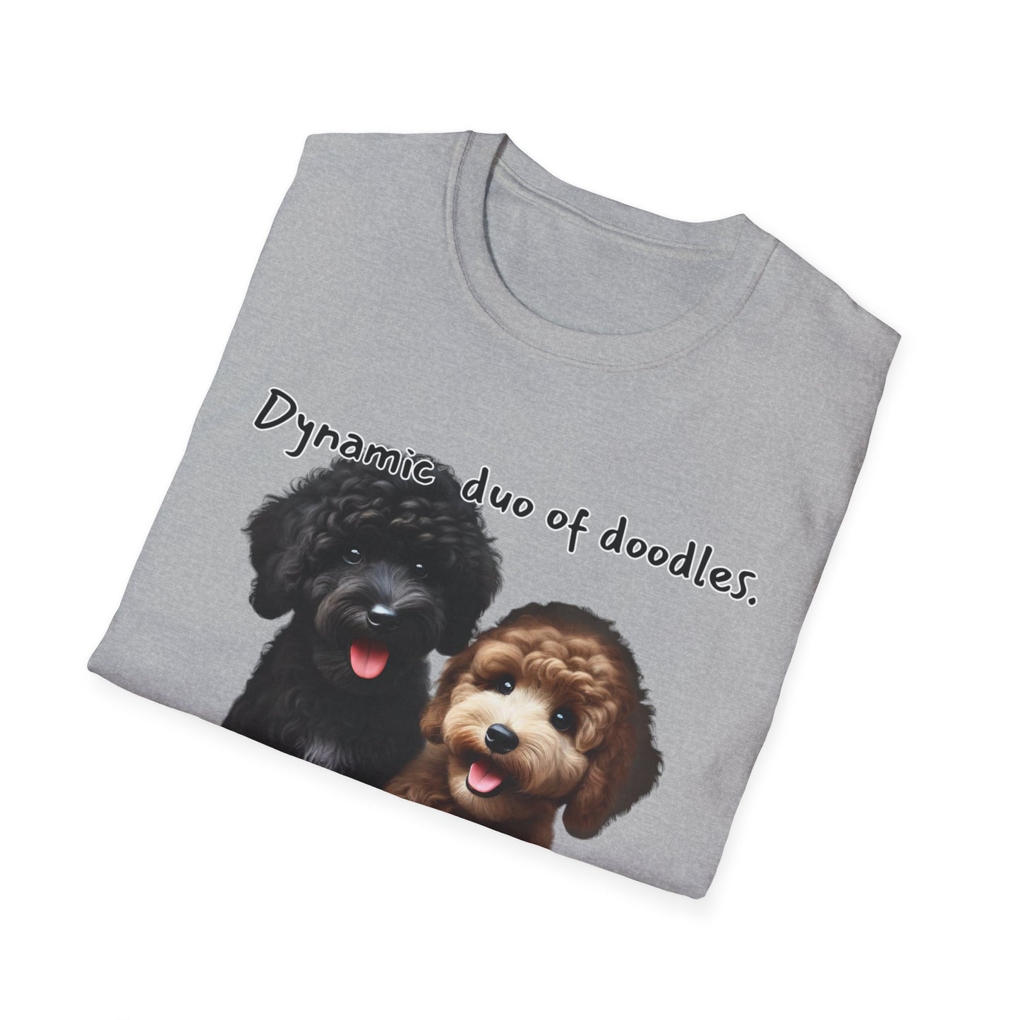 Dynamic Duo of Doodles Unisex T-Shirt, Cute Dog Lover Gift, Pet Owner Tee, Fun Animal Shirt, Perfect for Birthdays, Dog Lovers, Casual Wear