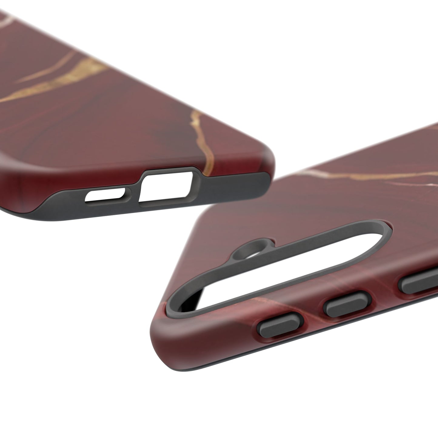 Elegant Red Marble Phone Case - Tough Cases, Stylish Phone Cover, Gift for Her, Luxe Cellphone Protection, Modern Accessories