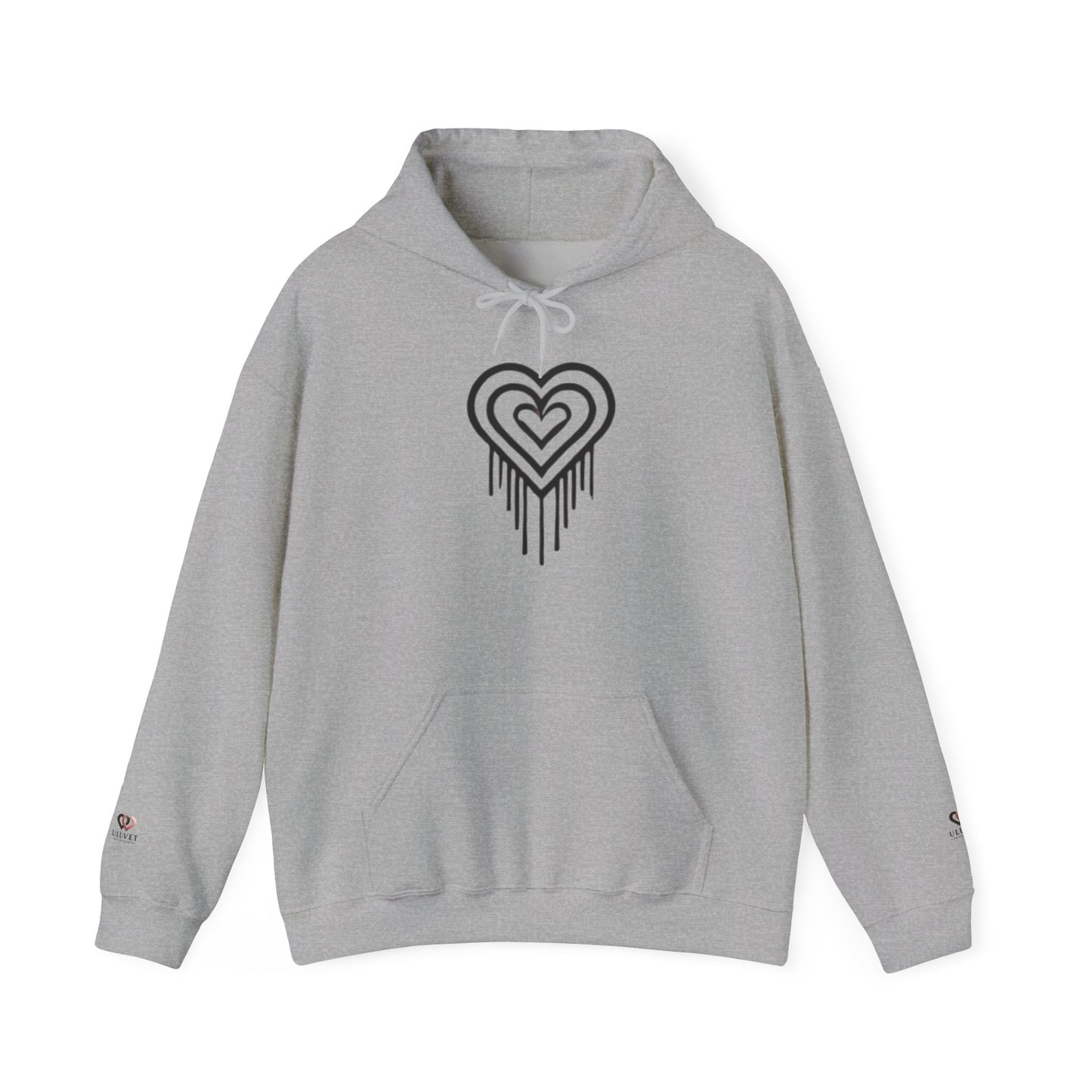 Heart Drip Unisex Hoodie, Cozy Sweatshirt, Trendy Gift for Her, Valentine's Day Apparel, Casual Style Hoodie