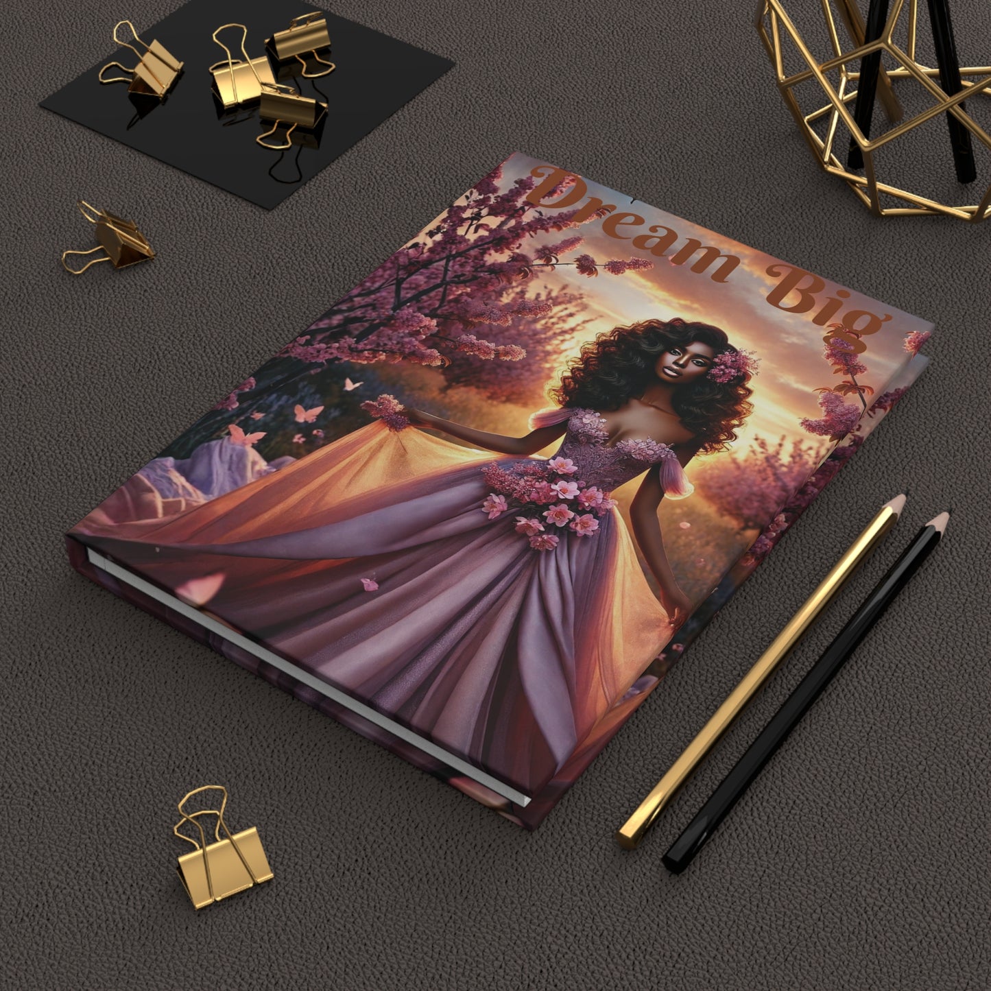 Dream Big cover Journal | Inspirational Floral Princess Hardcover