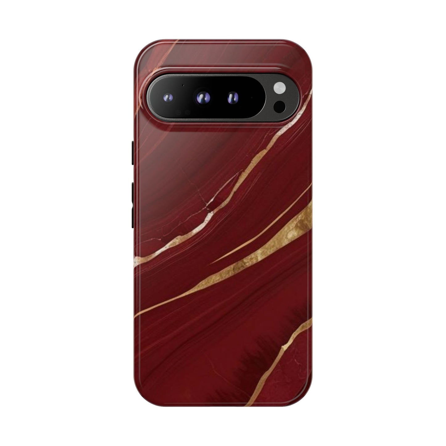 Elegant Red Marble Phone Case - Tough Cases, Stylish Phone Cover, Gift for Her, Luxe Cellphone Protection, Modern Accessories