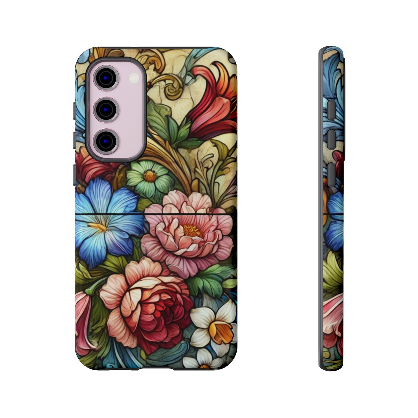 Floral Phone Case, Tough Cases with Colorful Floral Design, Gift for Her, Elegant Phone Cover, Spring Vibes, Unique Design