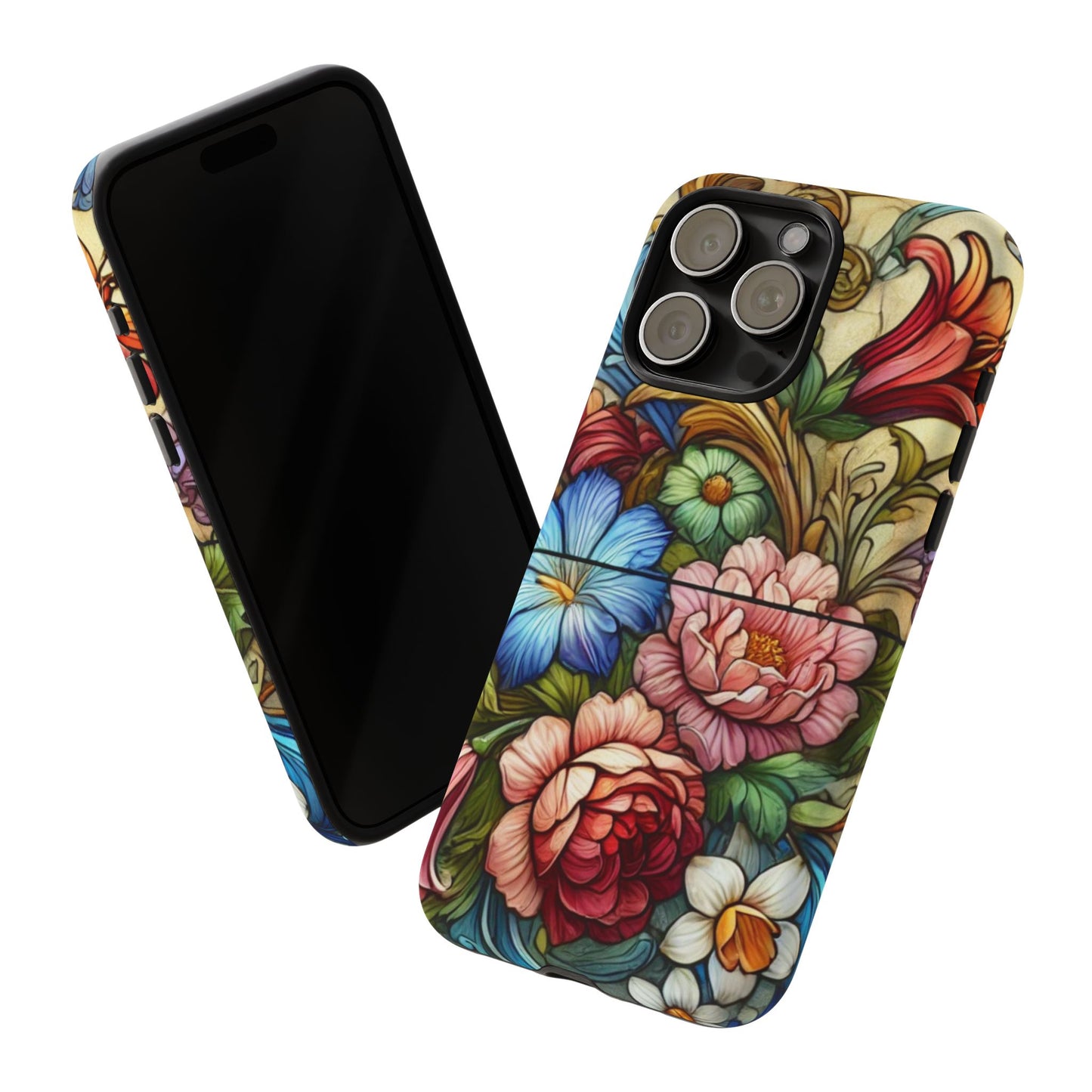 Floral Phone Case, Tough Cases with Colorful Floral Design, Gift for Her, Elegant Phone Cover, Spring Vibes, Unique Design
