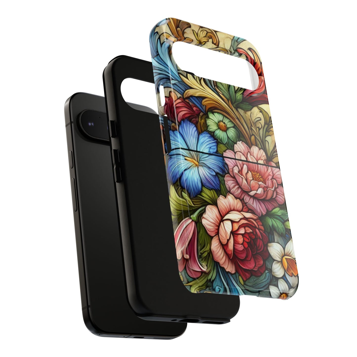 Floral Phone Case, Tough Cases with Colorful Floral Design, Gift for Her, Elegant Phone Cover, Spring Vibes, Unique Design