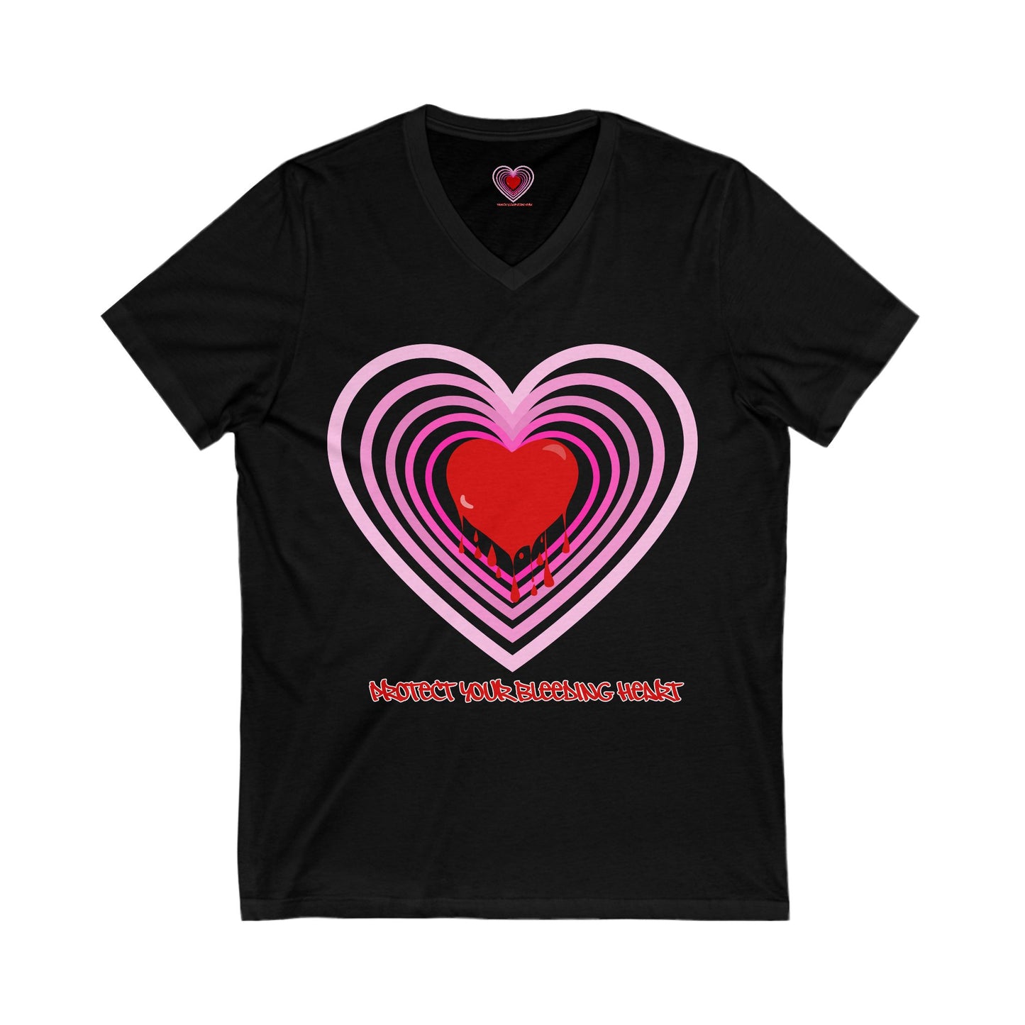 Heart Protection V-Neck Tee, Cute Love Shirt, Valentine's Day Gift, Unisex Graphic Tee, Romantic Wear, Heartfelt Apparel