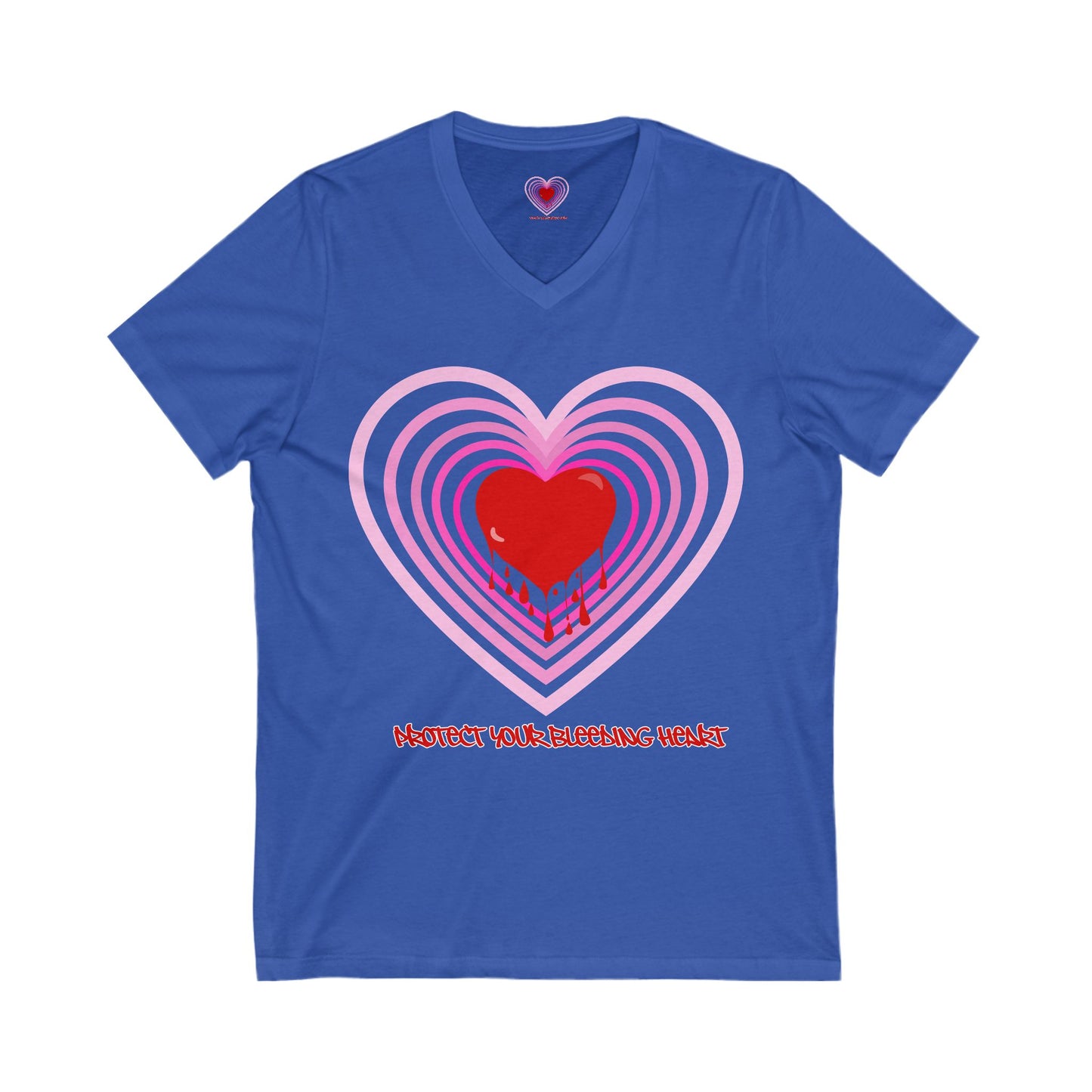 Heart Protection V-Neck Tee, Cute Love Shirt, Valentine's Day Gift, Unisex Graphic Tee, Romantic Wear, Heartfelt Apparel