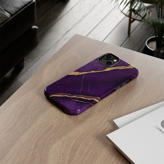 Elegant Purple Marble Phone Case, Tough Phone Cover, Gift for Her, Luxe Design, Birthday Present, Unique Tech Accessory