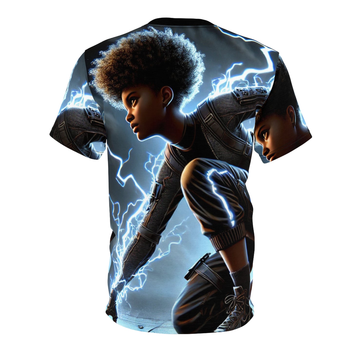 Electric Youth Graphic Tee — Lightning Superhero AOP Shirt