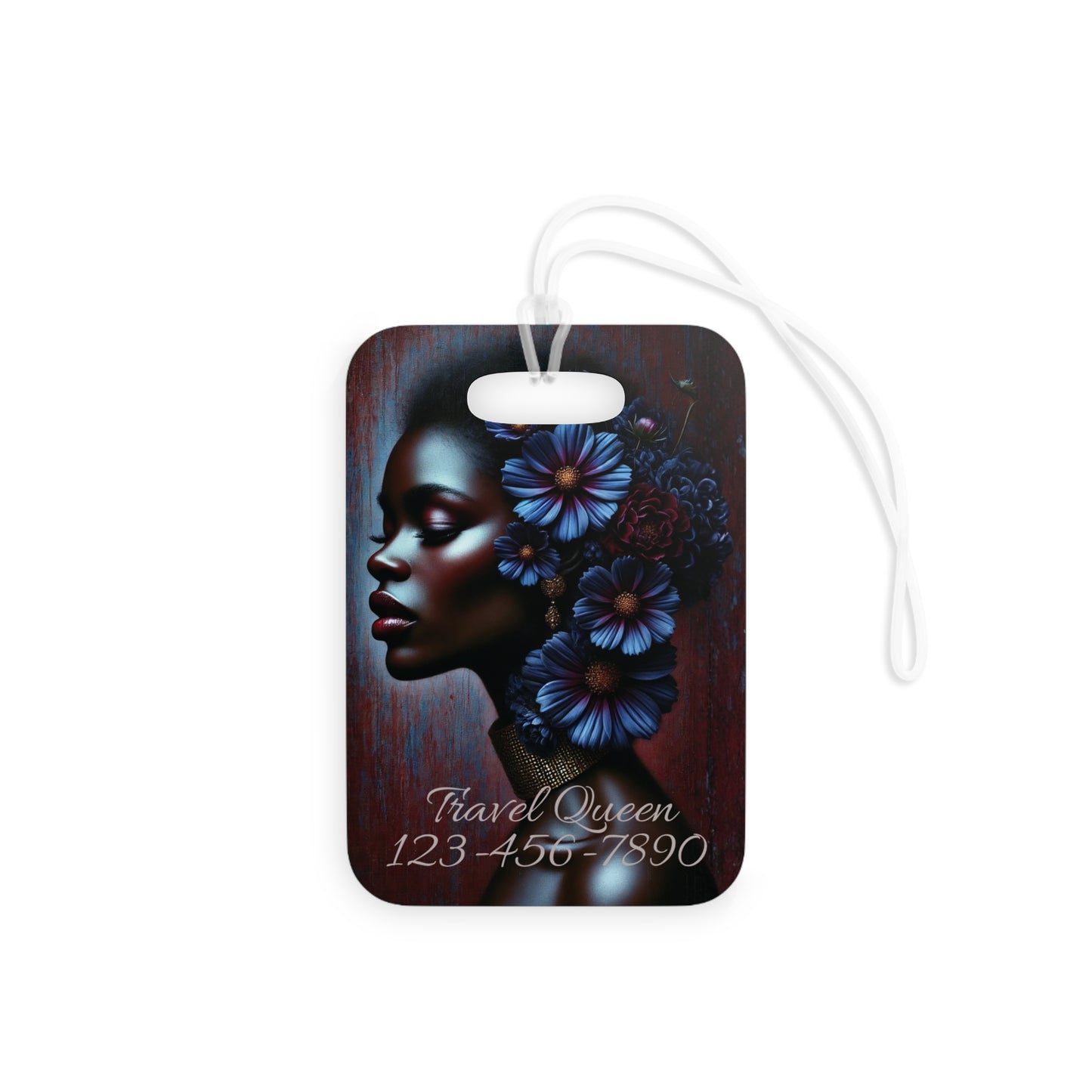 Afrocentric Floral Queen Luggage Tag | Travel ID