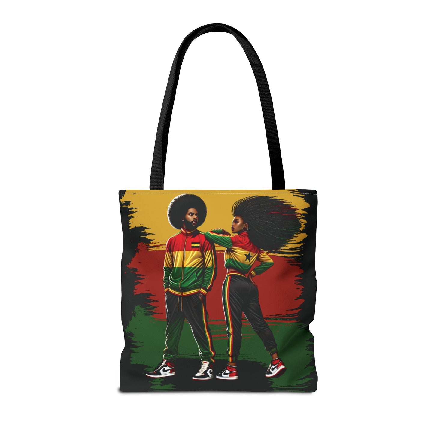 Customizable. Reggae Roots Tote Bag. Afrocentric Couple Design