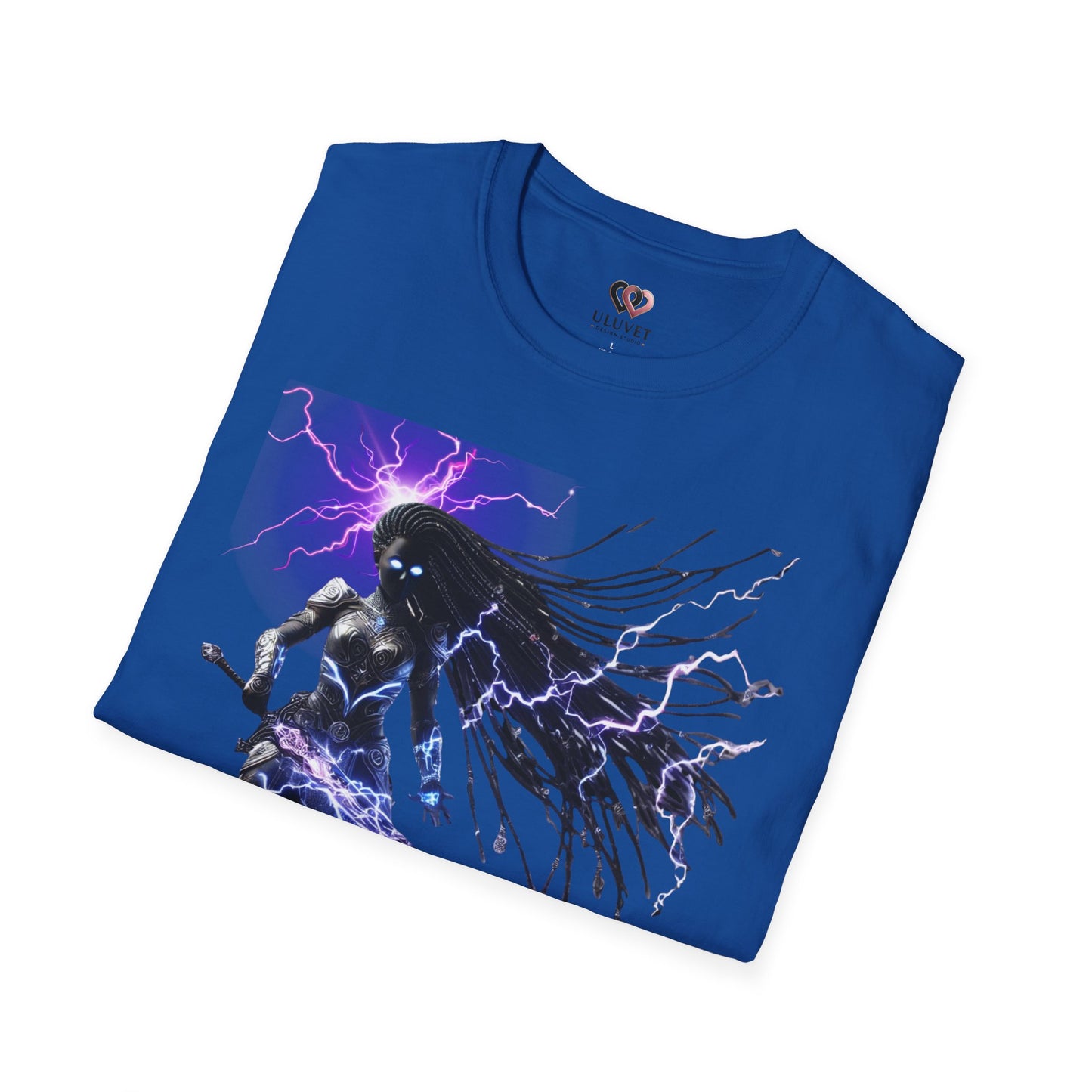 Electrifying Warrior T-Shirt - Unisex Softstyle Tee, Anime Apparel, Boutiques, Gifts for Gamers, Birthday Present, Casual Wear