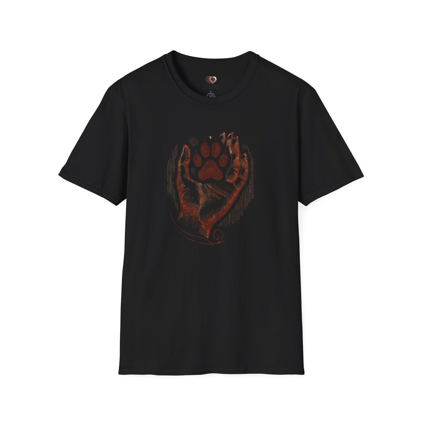 Paw Print Hand Unisex T-Shirt, Pet Lover Gift, Animal Rescue Shirt, Dog Mom Dad Apparel, Birthday, Adoption Day, Casual Wear