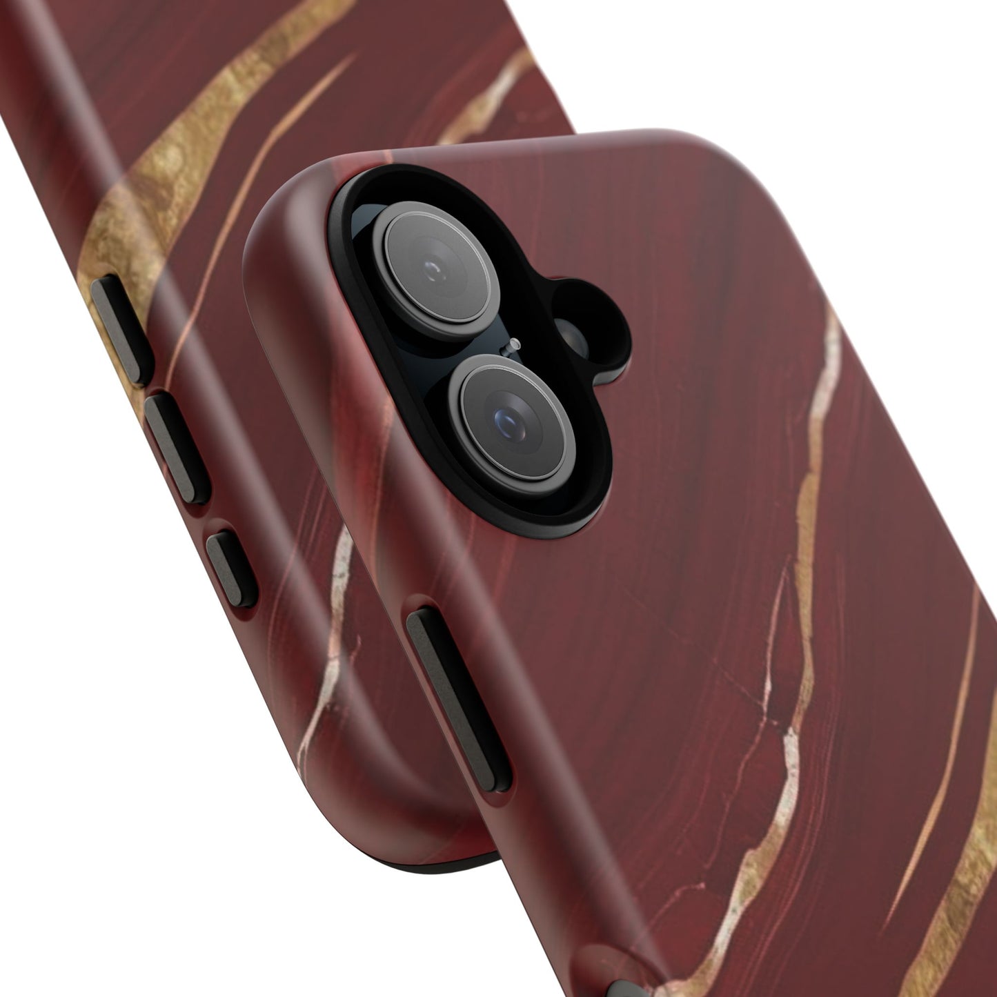 Elegant Red Marble Phone Case - Tough Cases, Stylish Phone Cover, Gift for Her, Luxe Cellphone Protection, Modern Accessories