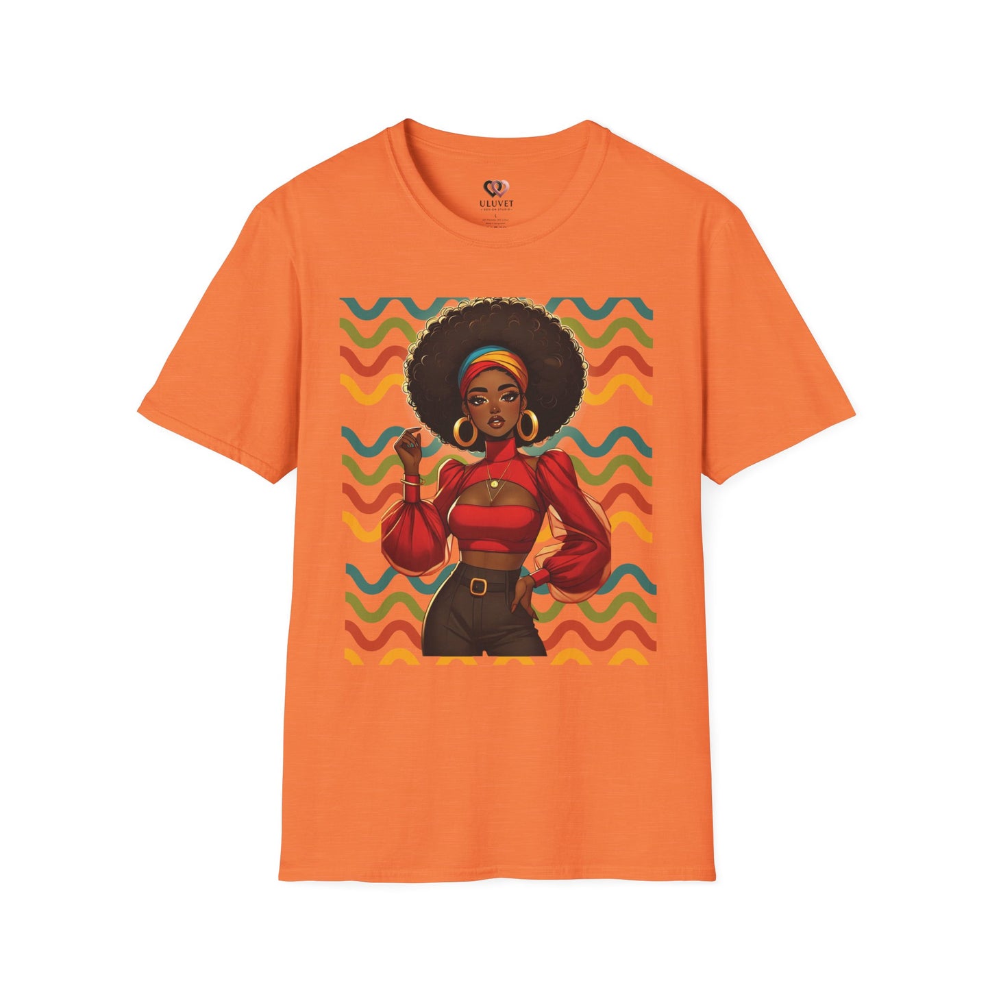 Afro Puff Fashion Tee — Retro Vibes Black Girl Magic T-Shirt