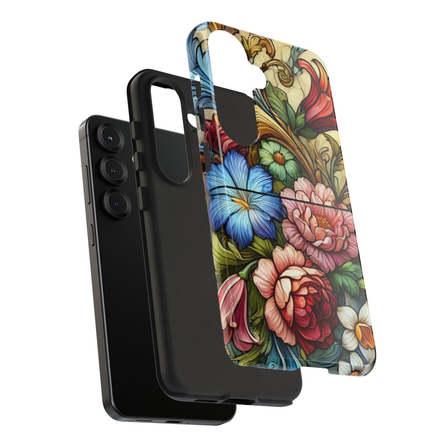 Floral Phone Case, Tough Cases with Colorful Floral Design, Gift for Her, Elegant Phone Cover, Spring Vibes, Unique Design