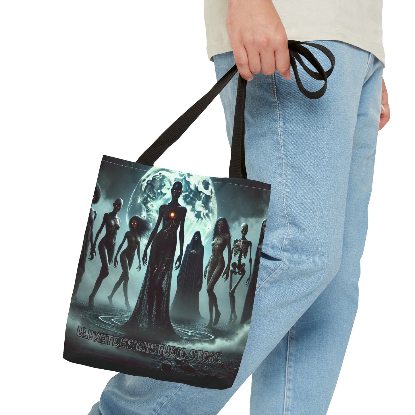 Mystical Alien Tote Bag, Cosmic Art Bag, Gifts for Space Lovers, Unique Shopping Tote, Celestial Design Bag, Science Fiction Accessory