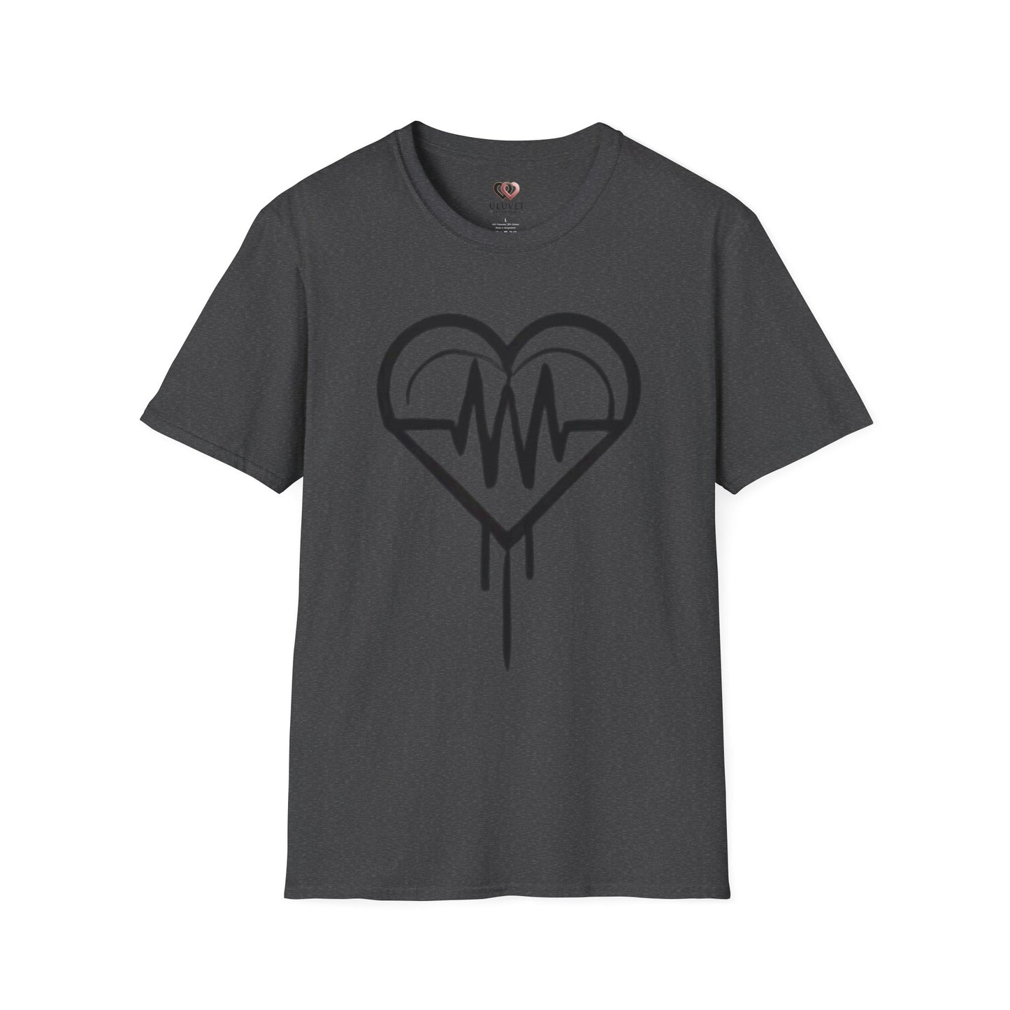 Heartbeat Graphic Unisex T-Shirt, Softstyle Tee, Heartbeat Shirt, Casual Wear, Gift for Music Lovers, Heartbeat Art