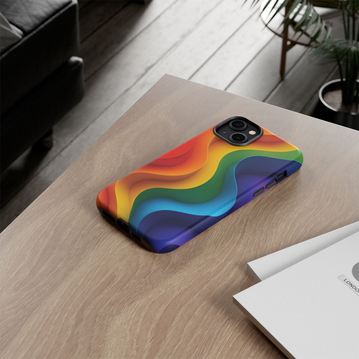 Colorful Wave Phone Case - Stylish & Durable Tough Cases, Trendy Phone Accessories, Gift for Tech Lovers, Pride Merchandise