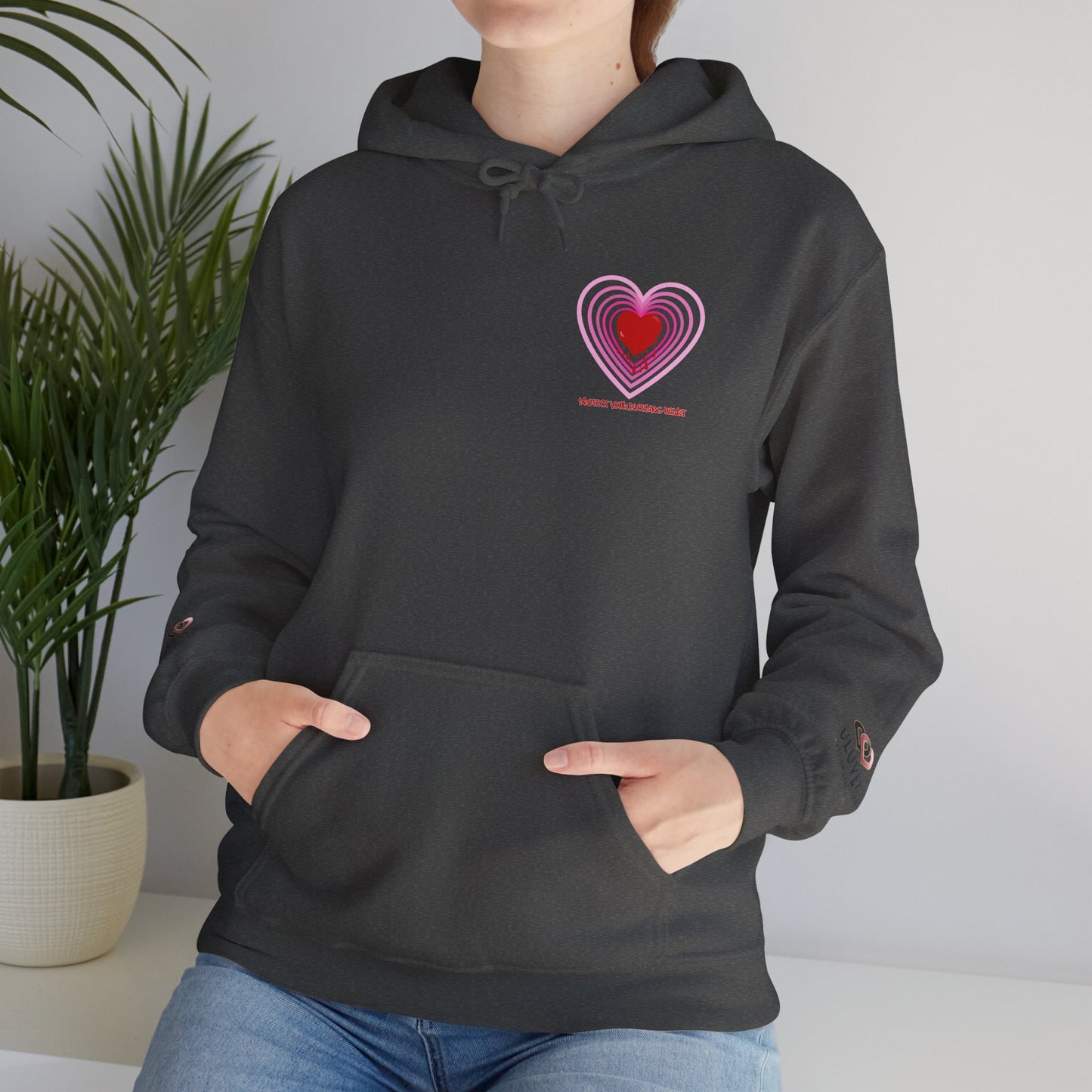 Valentine's Day Heart Hoodie, Cute Love Sweatshirt, Cozy Gift for Him/Her, Casual Loungewear, Comfortable Unisex Sweatshirt