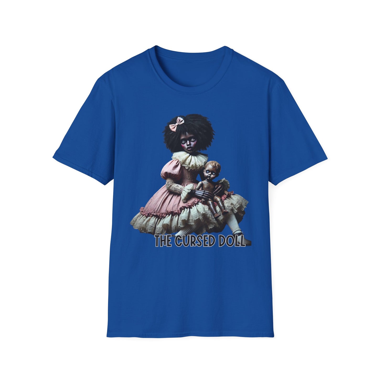 Cursed Doll Graphic Tee, Unisex Graphic T-Shirt, Horror Themed Shirt, Halloween Costume, Gifts for Horror Fans, Spooky Apparel