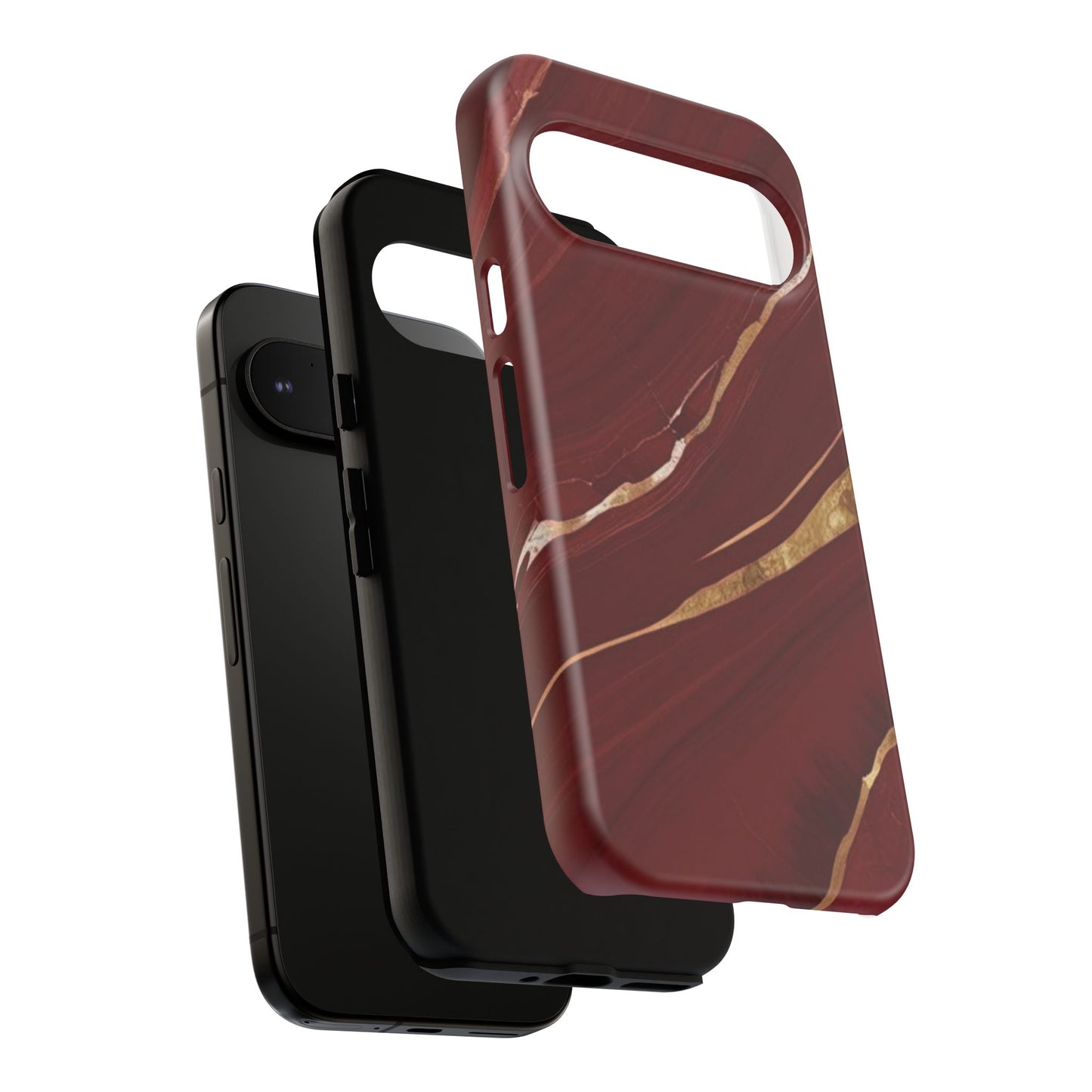 Elegant Red Marble Phone Case - Tough Cases, Stylish Phone Cover, Gift for Her, Luxe Cellphone Protection, Modern Accessories