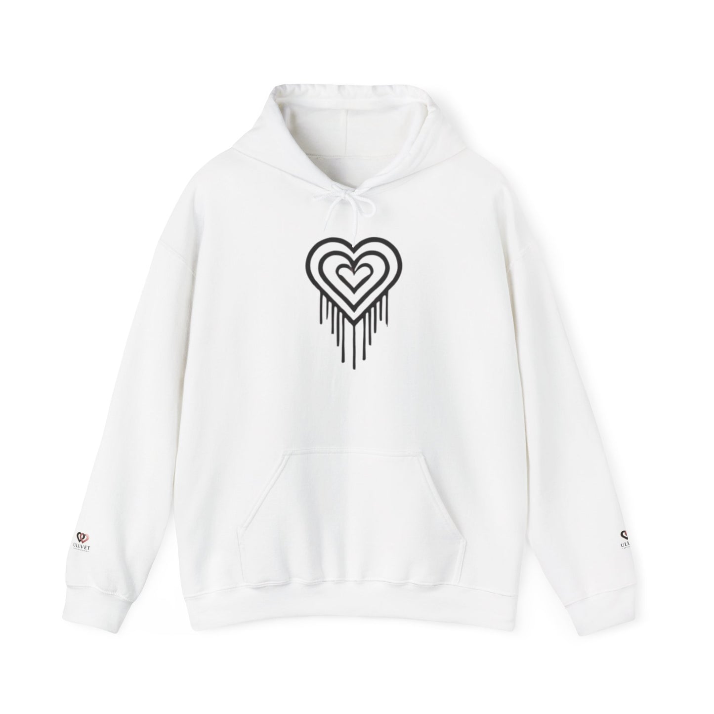 Heart Drip Unisex Hoodie, Cozy Sweatshirt, Trendy Gift for Her, Valentine's Day Apparel, Casual Style Hoodie