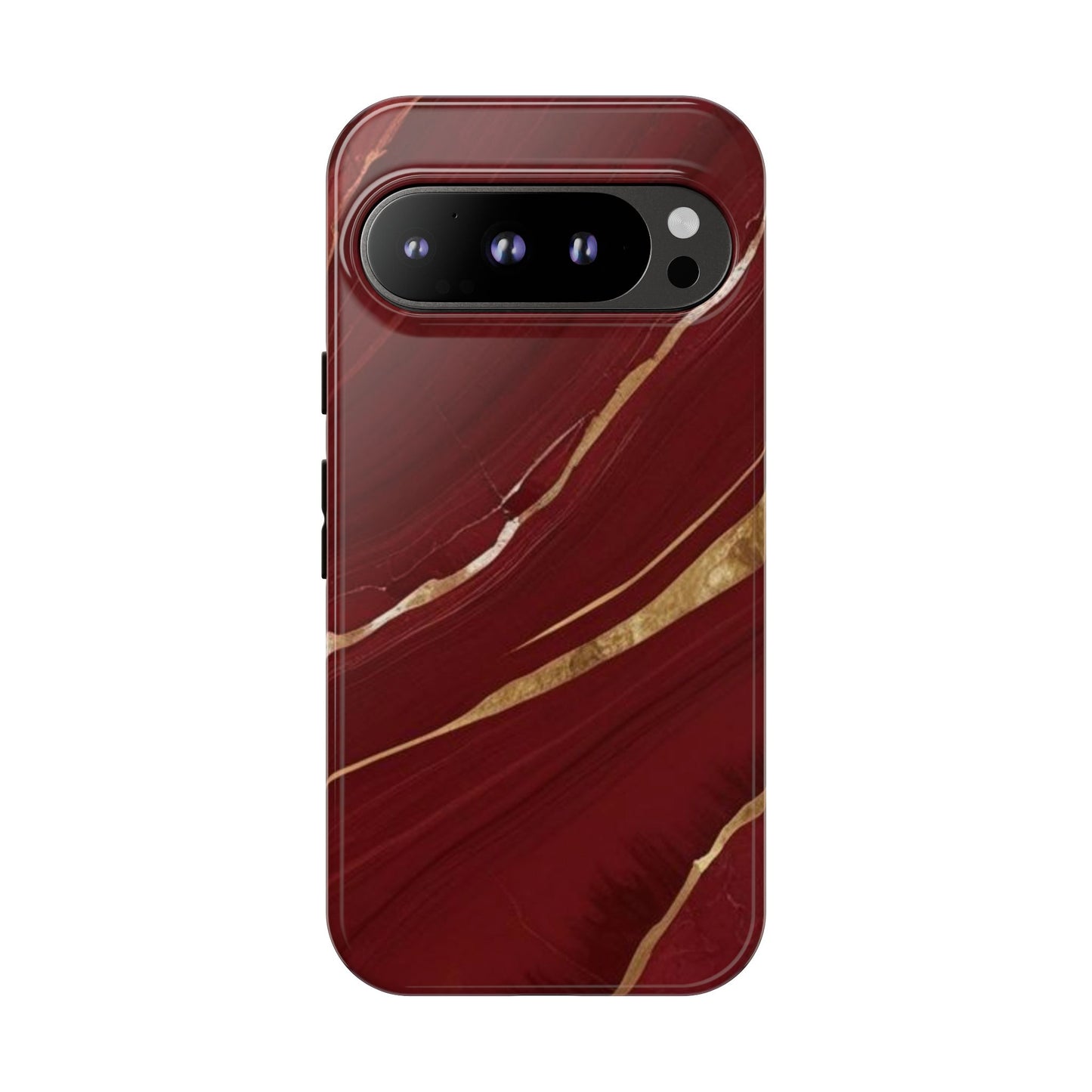 Elegant Red Marble Phone Case - Tough Cases, Stylish Phone Cover, Gift for Her, Luxe Cellphone Protection, Modern Accessories