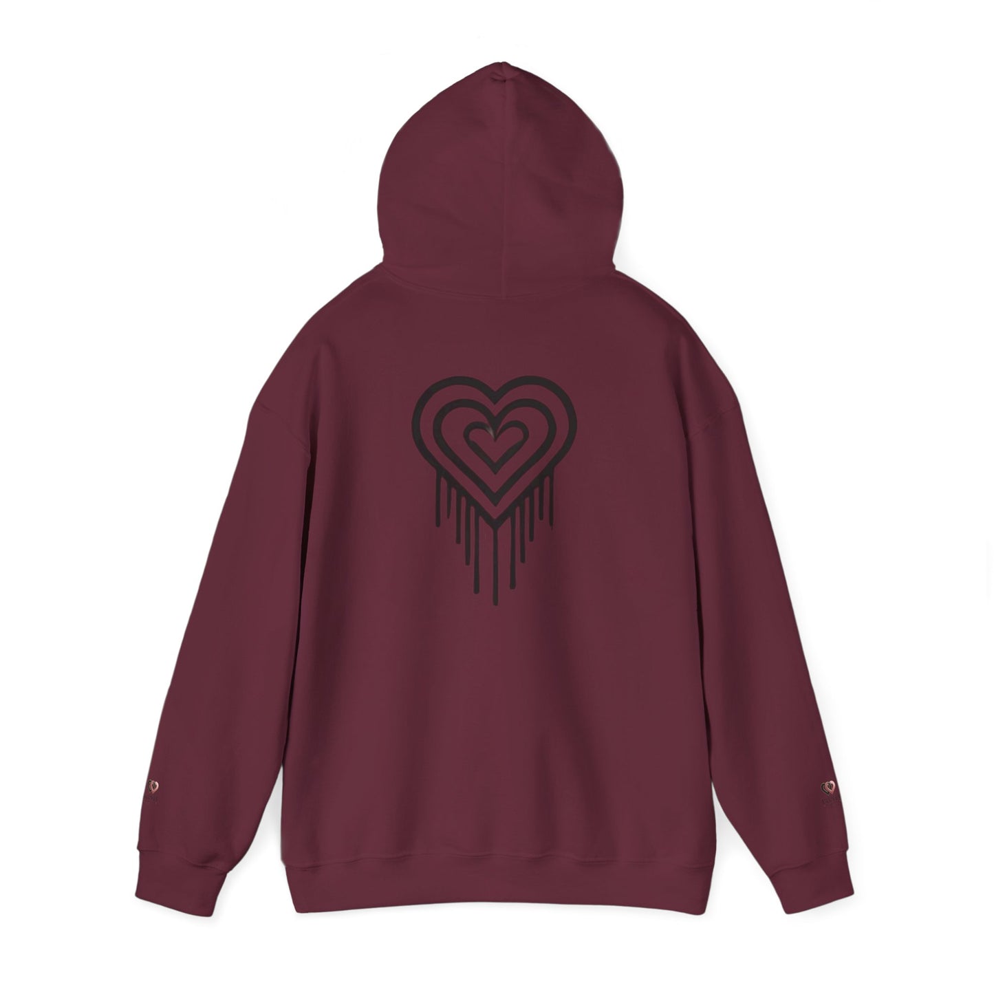 Heart Drip Unisex Hoodie, Cozy Sweatshirt, Trendy Gift for Her, Valentine's Day Apparel, Casual Style Hoodie