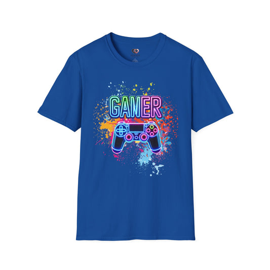 Gamer T-Shirt, Unisex Softstyle Tee, Fun Colors, Gamer Shirt, Gaming Tee, Video Game Tshirt, Casual Gamer Apparel