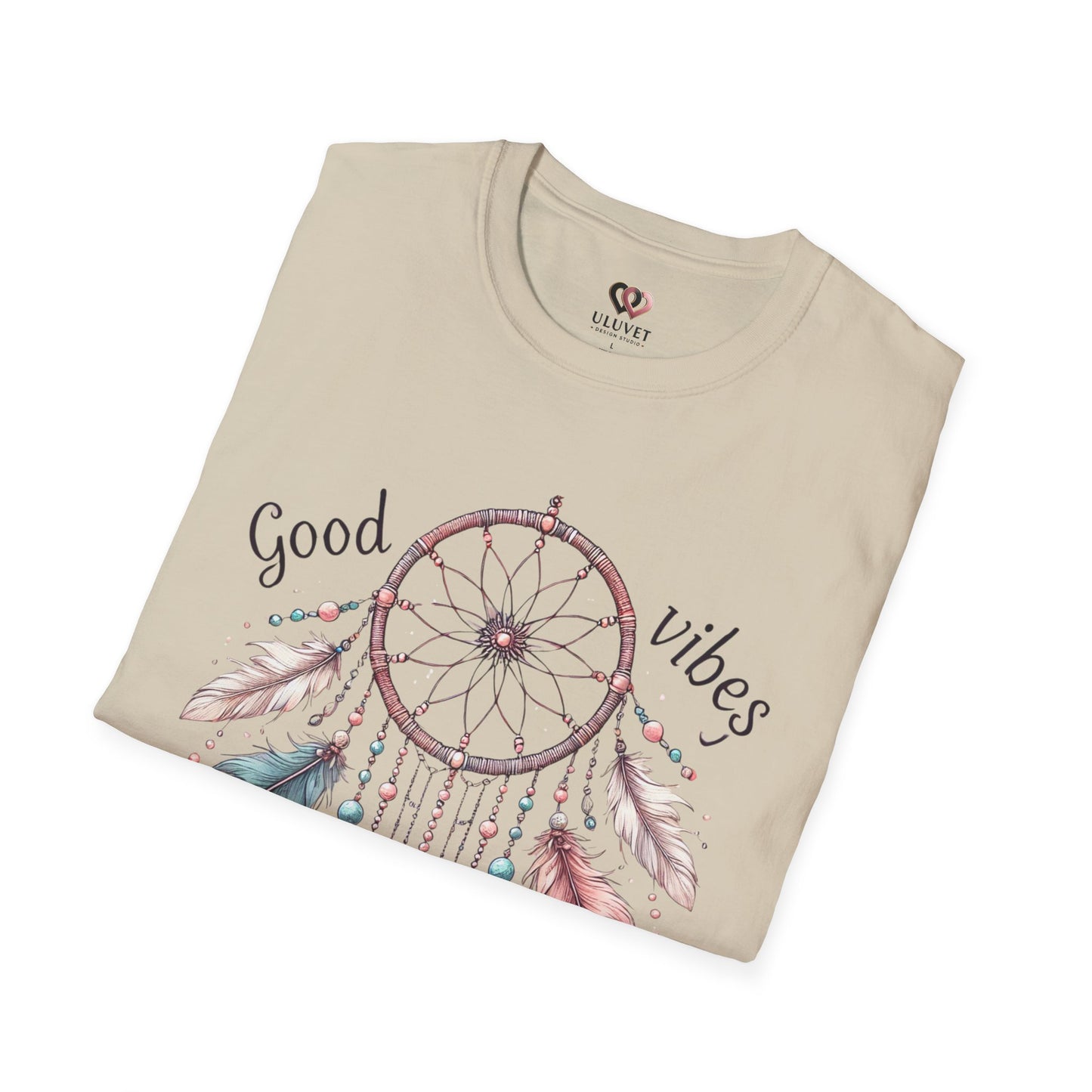 Good Vibes Dreamcatcher Unisex Softstyle T-Shirt, Boho Tee, Festival Shirt, Gift for Her, Positive Energy Apparel